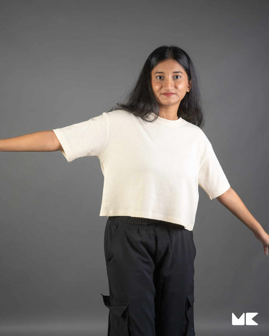 Waffle Fabric Girls' Crop Top | Stylish and Comfortable | Mad Koffee Fashion Elevate your style with our waffle fabric girls' crop tops. Made from premium waffle-textured fabric, these tops offer a trendy, breathable fit, perfect for casual outings or pairing with your favorite high-waisted jeans.