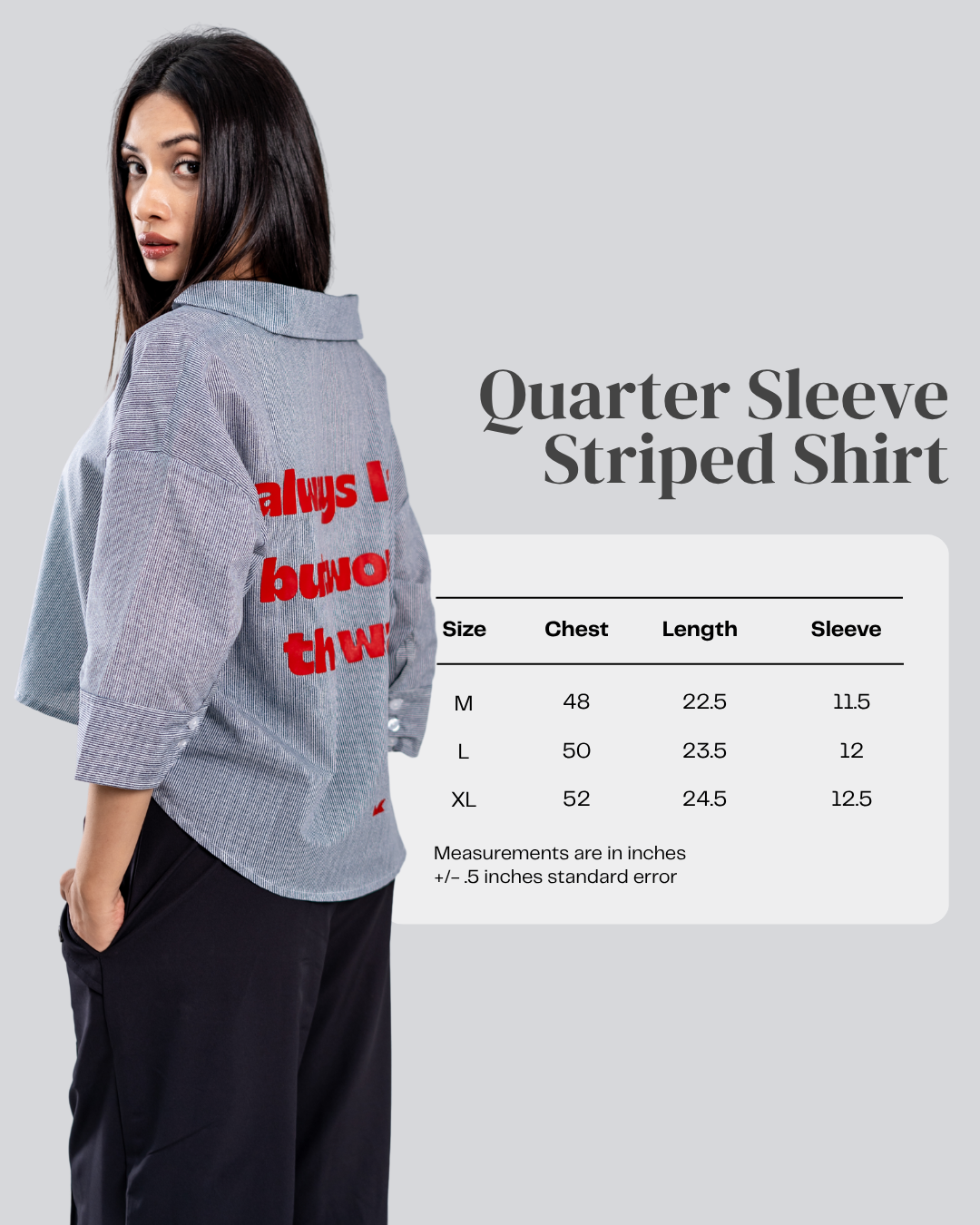 Quarter Sleeve Striped Shirt – Always Late