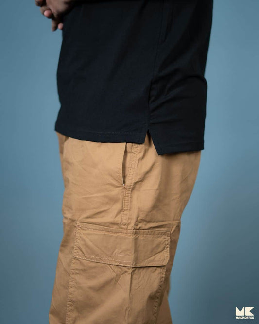 Solid Black Oversized Drop Shoulder T-Shirt for Men | Comfortable Cotton Fabric | Mad Koffee Fashion