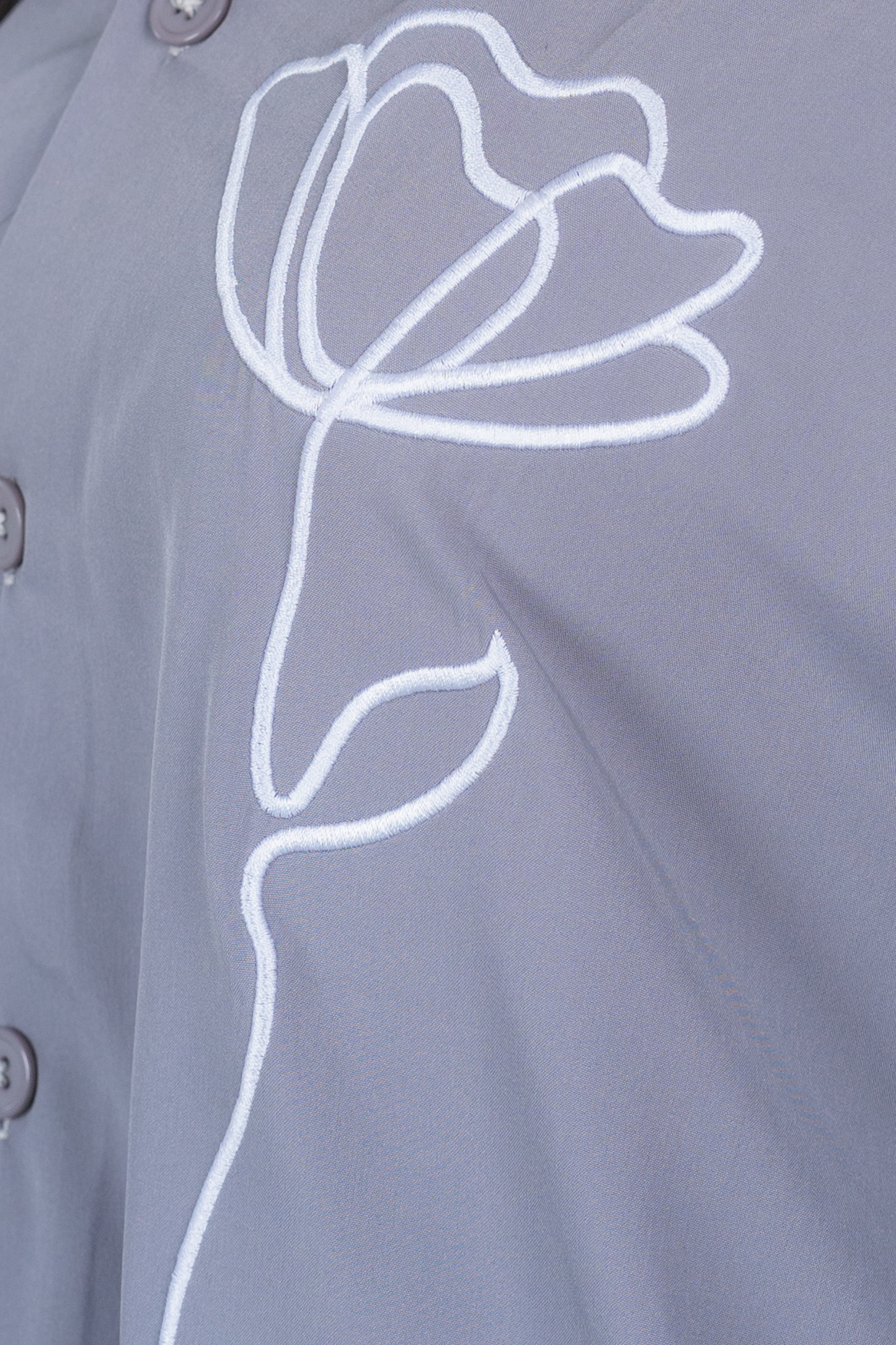 Embroidery Cuban Shirts — Grey