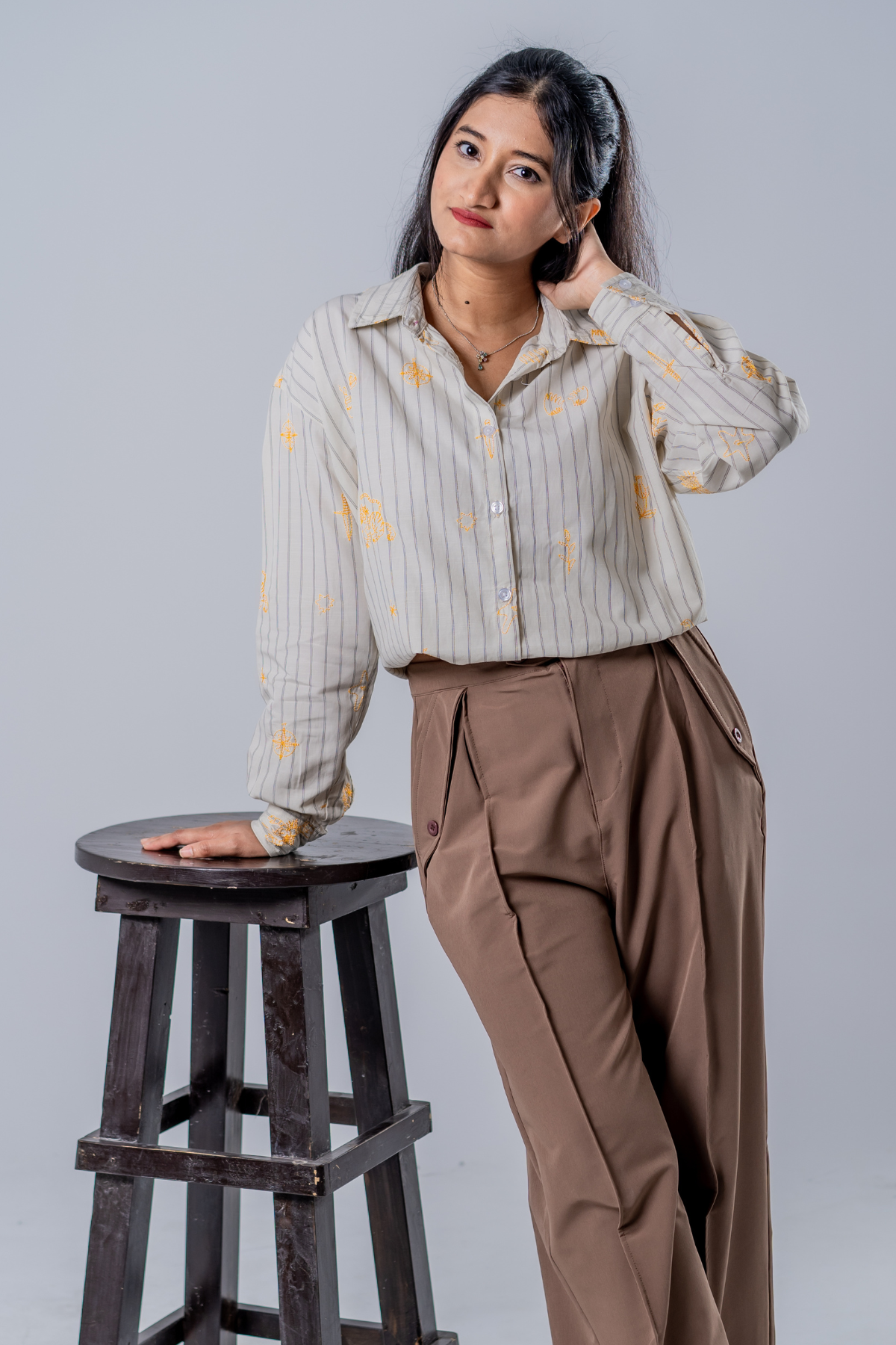 The Cartographer Embroidered Striped Shirt