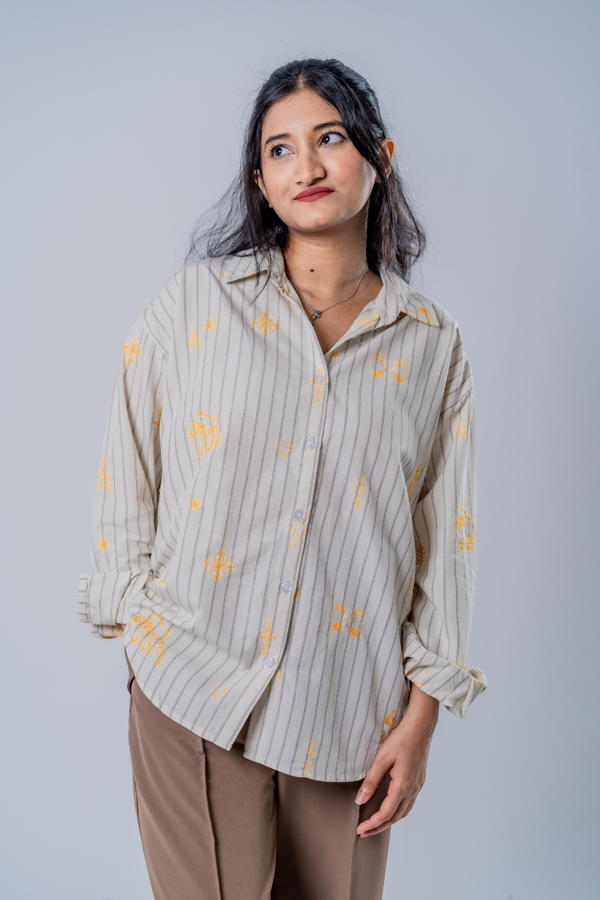 The Cartographer Embroidered Striped Shirt