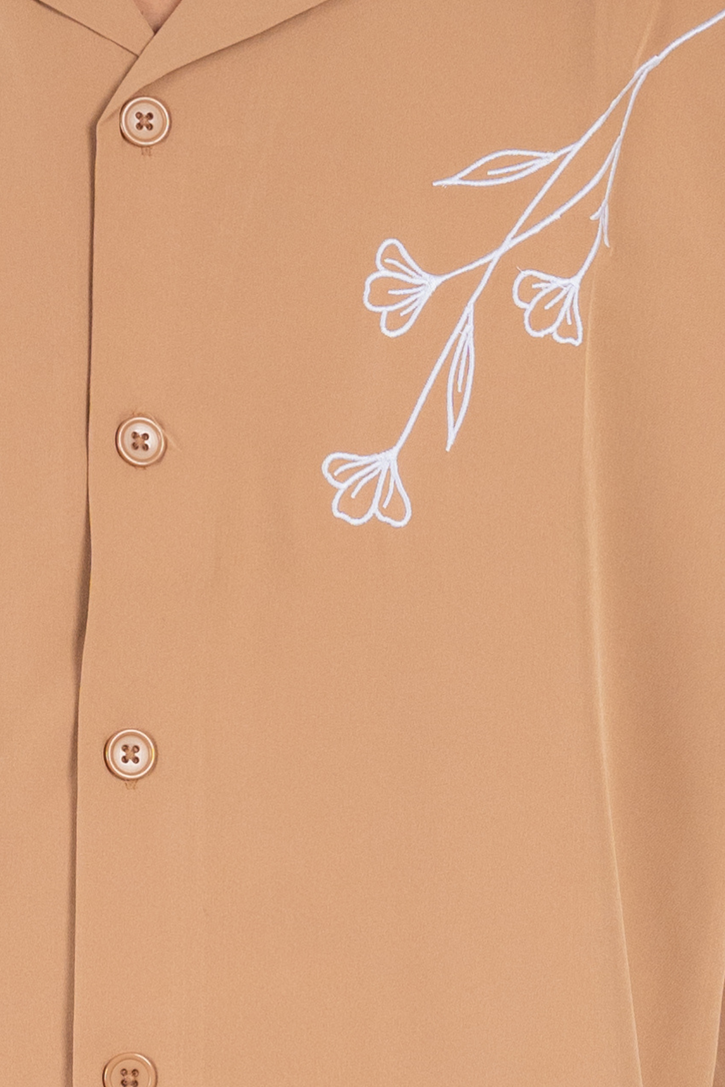 Embroidery Cuban Shirts — Caramel Dust