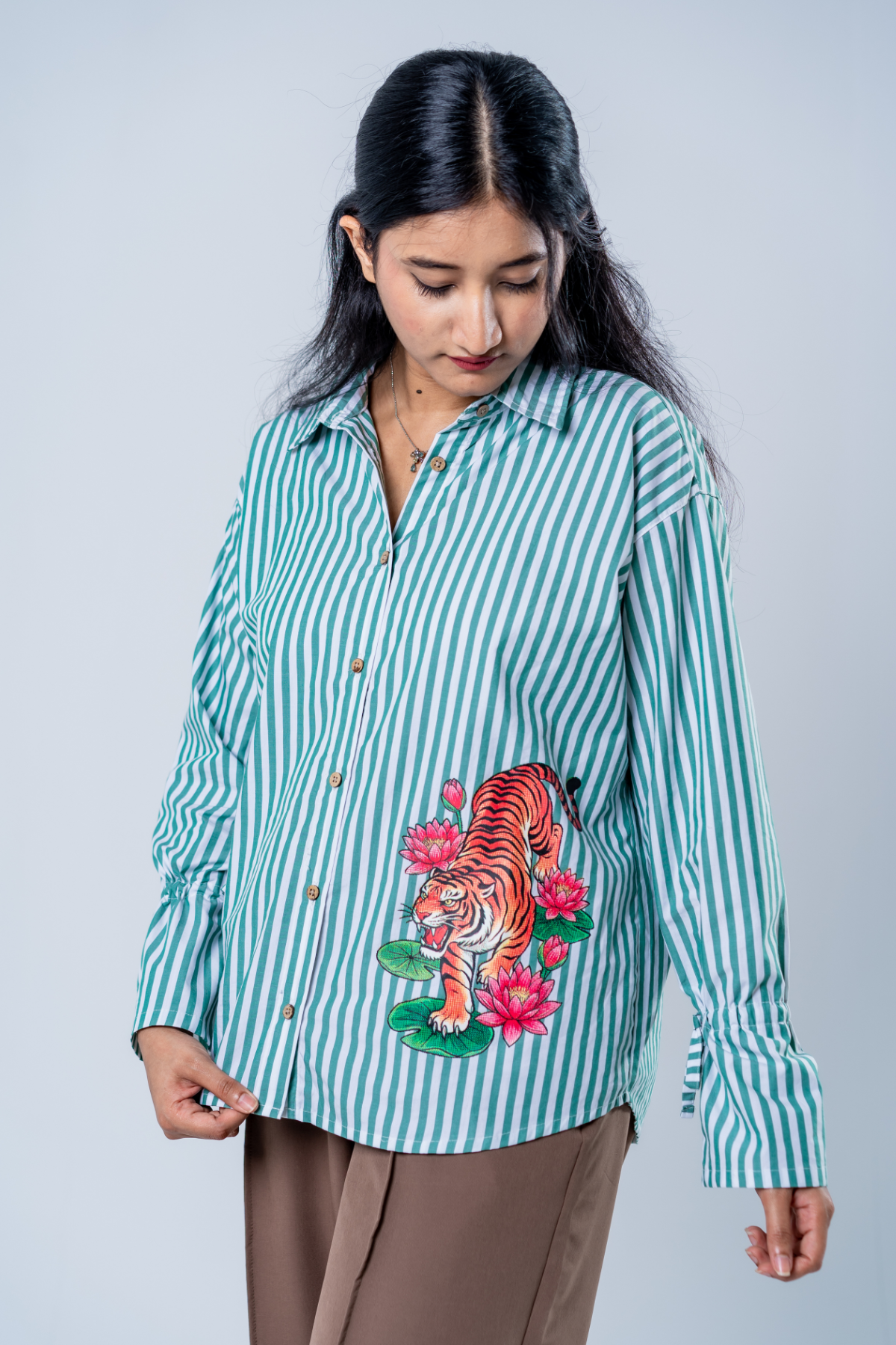 The Lotus Tiger Striped Shirt