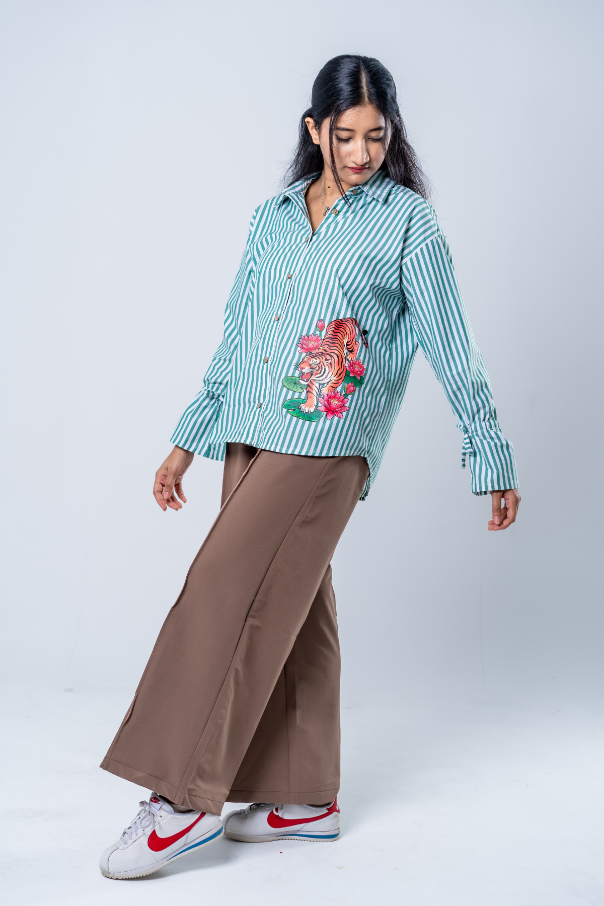 The Lotus Tiger Striped Shirt