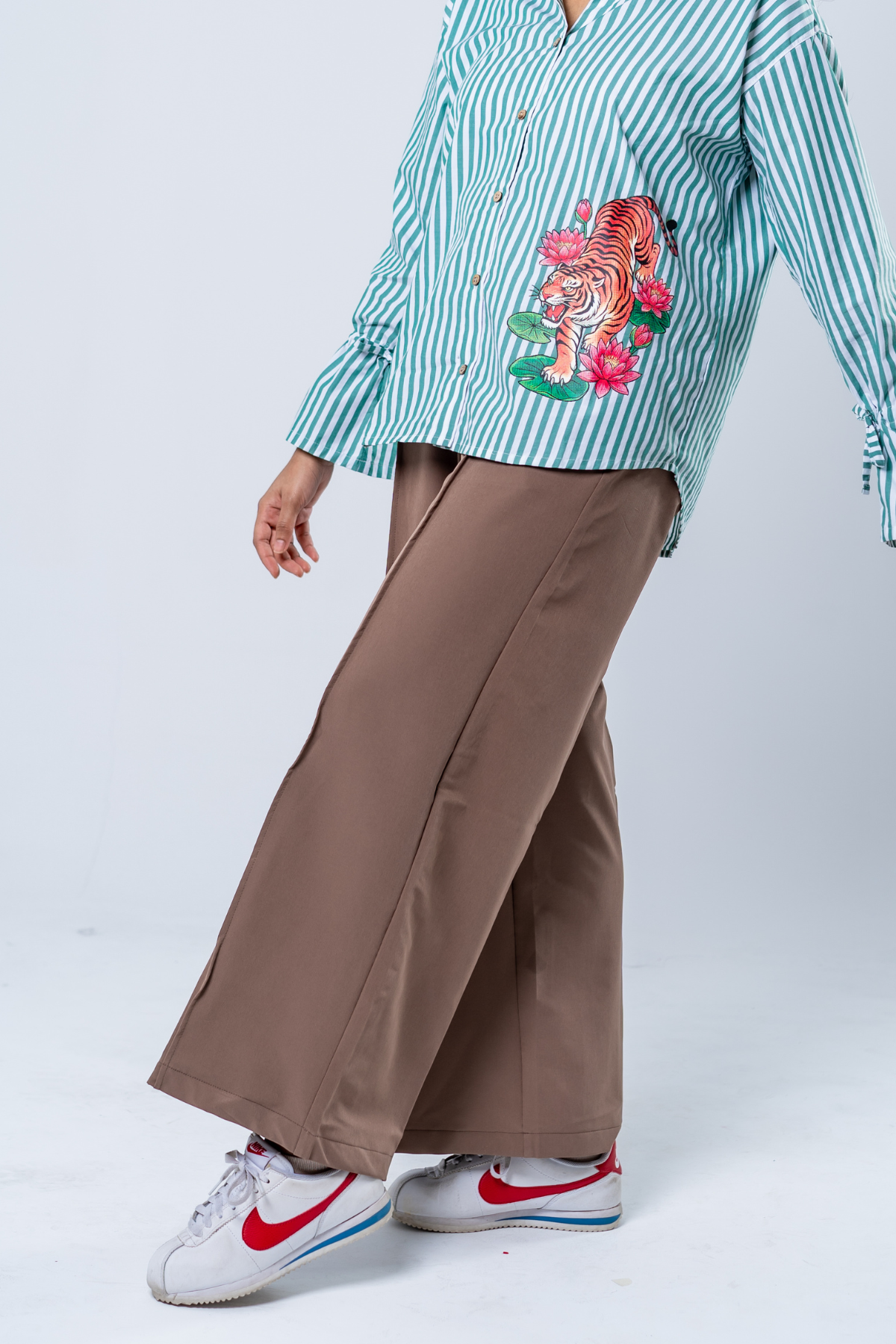 Women's Flared Pants - Earthy Mocha