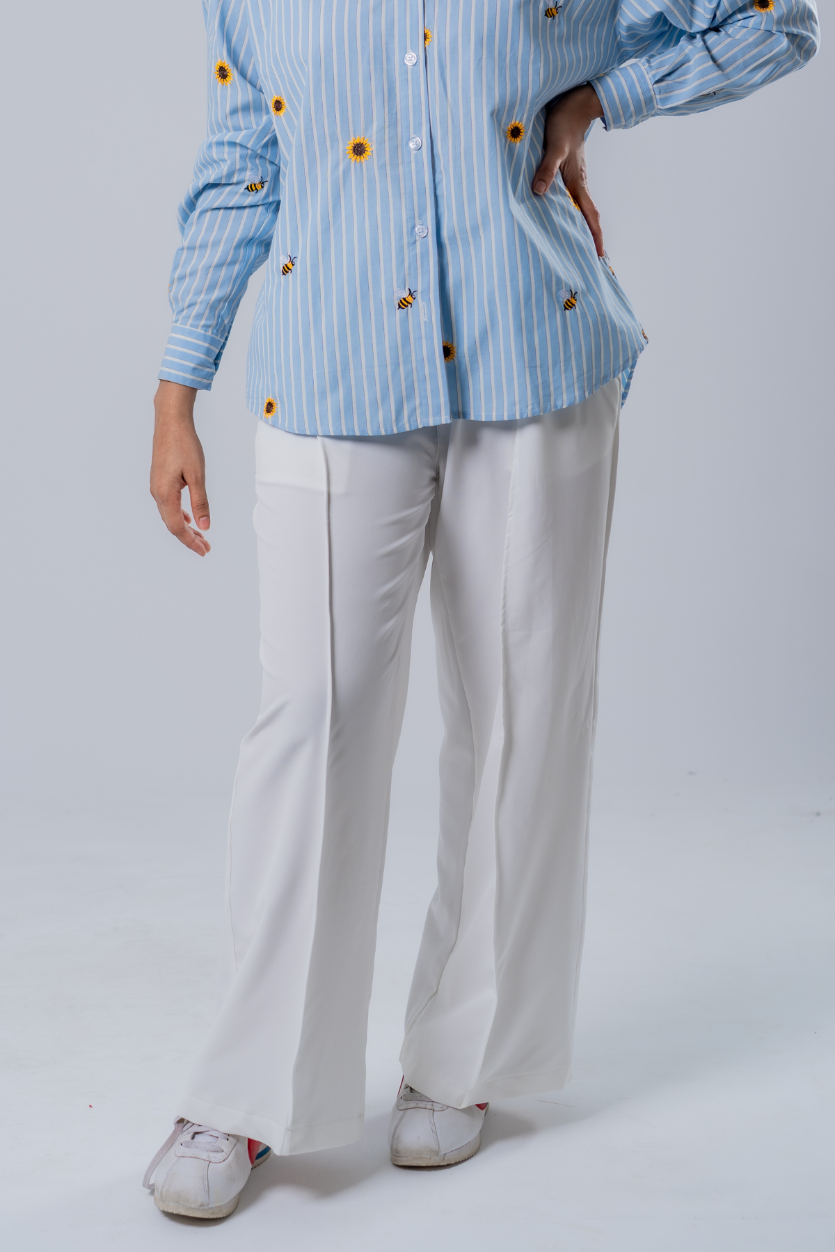 Women's Flared Pants - White