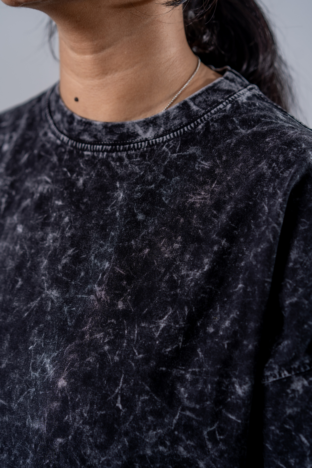 Faded-Acid Oversized Tee - Black