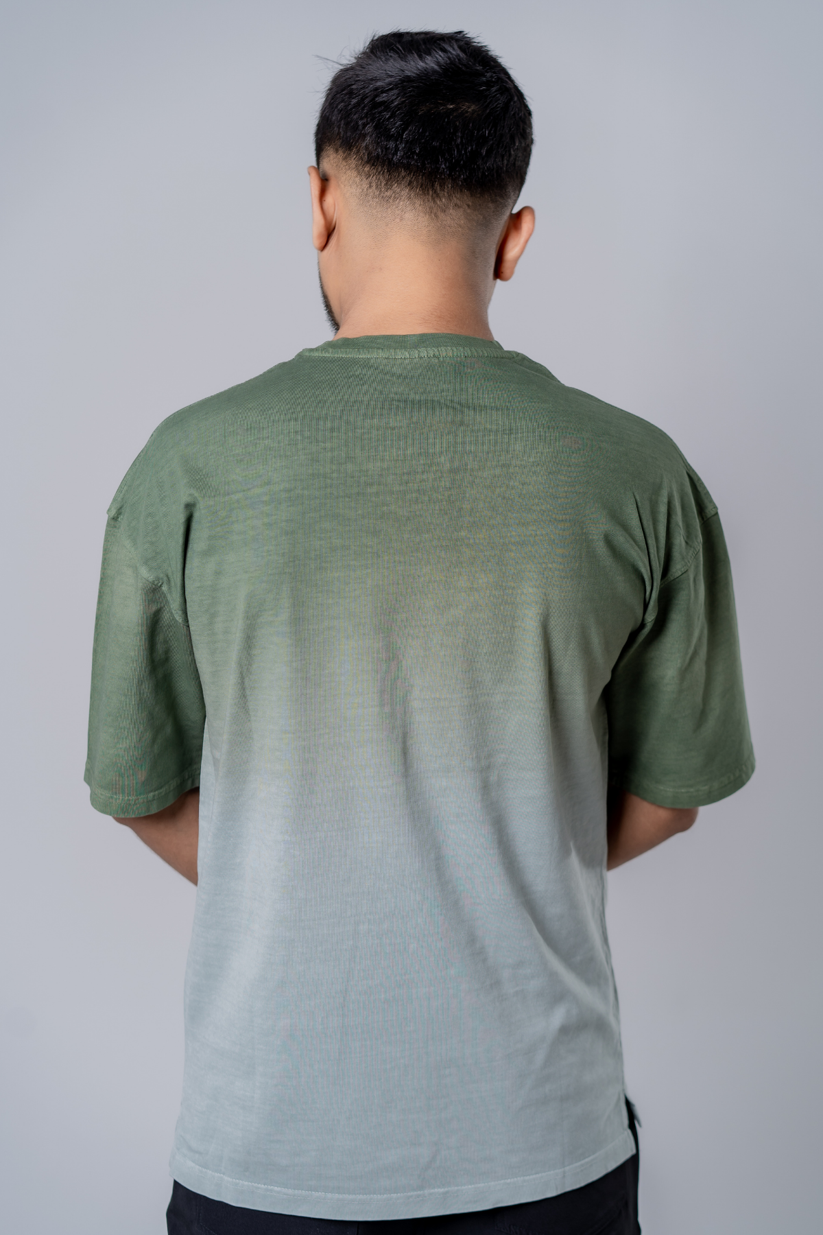 Dip-Dye Oversized Tee - Matcha Gradient
