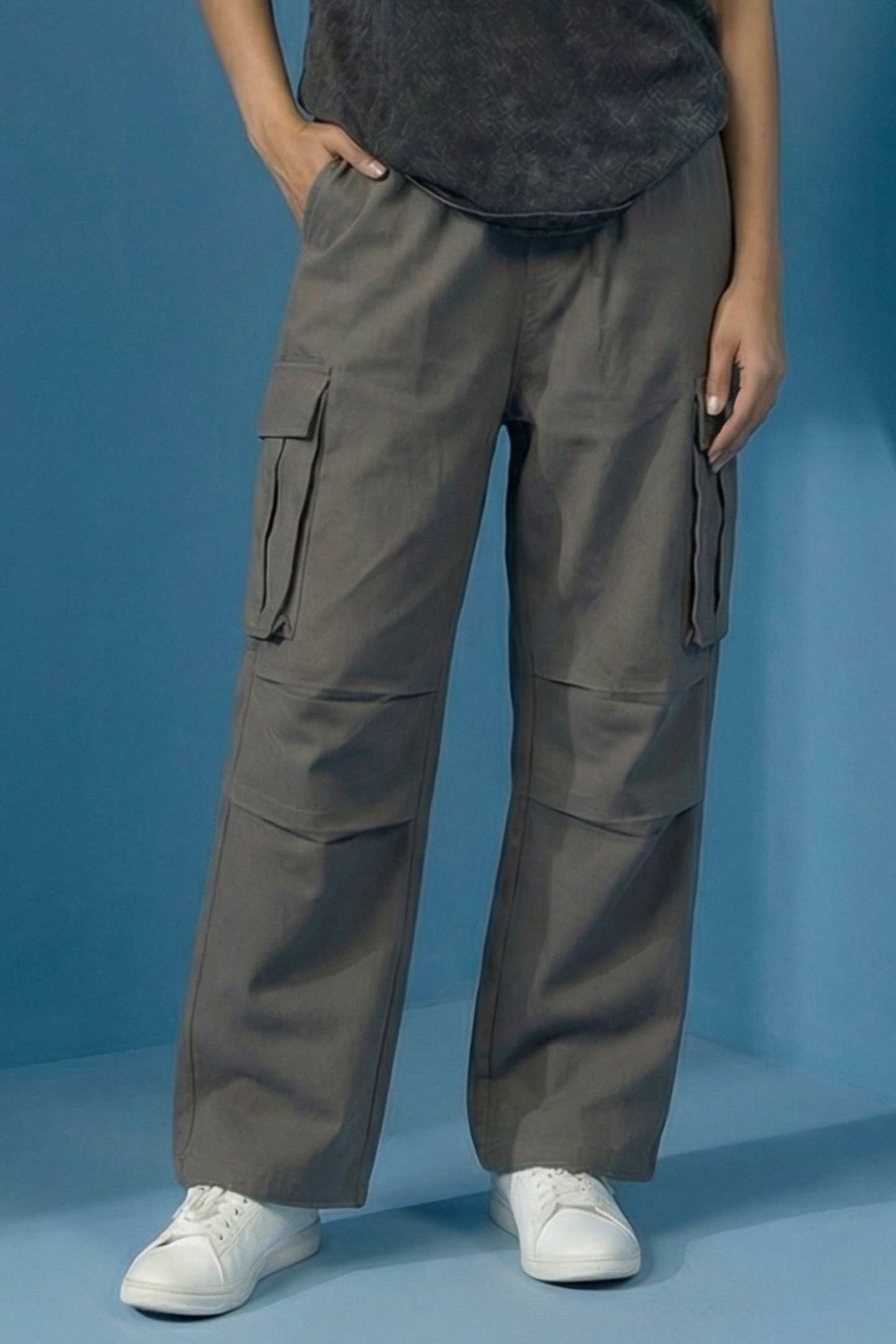 6 pocket Cargos -Grey