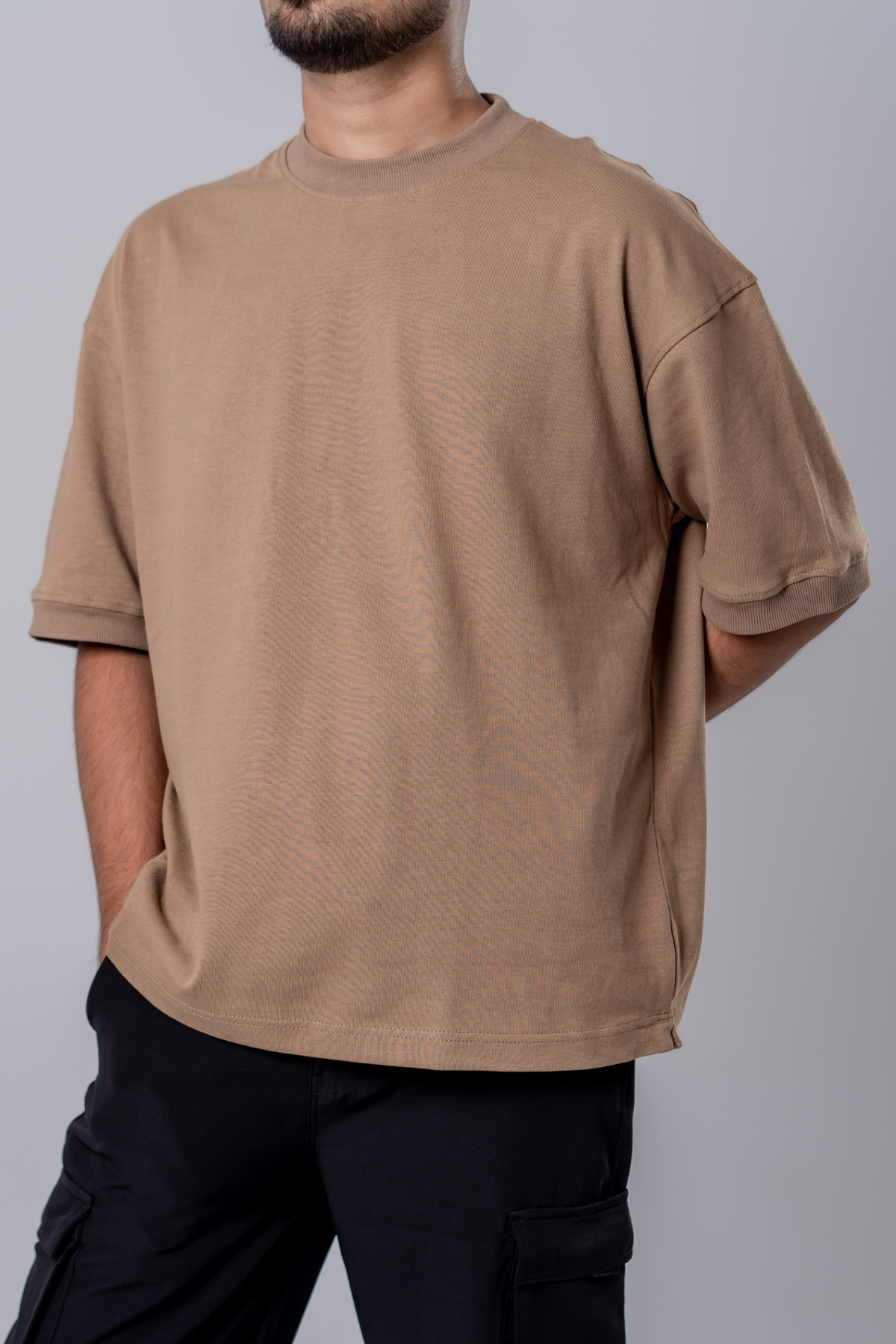 Heavyweight Streetwear Oversized T-shirt - Mocha Brown