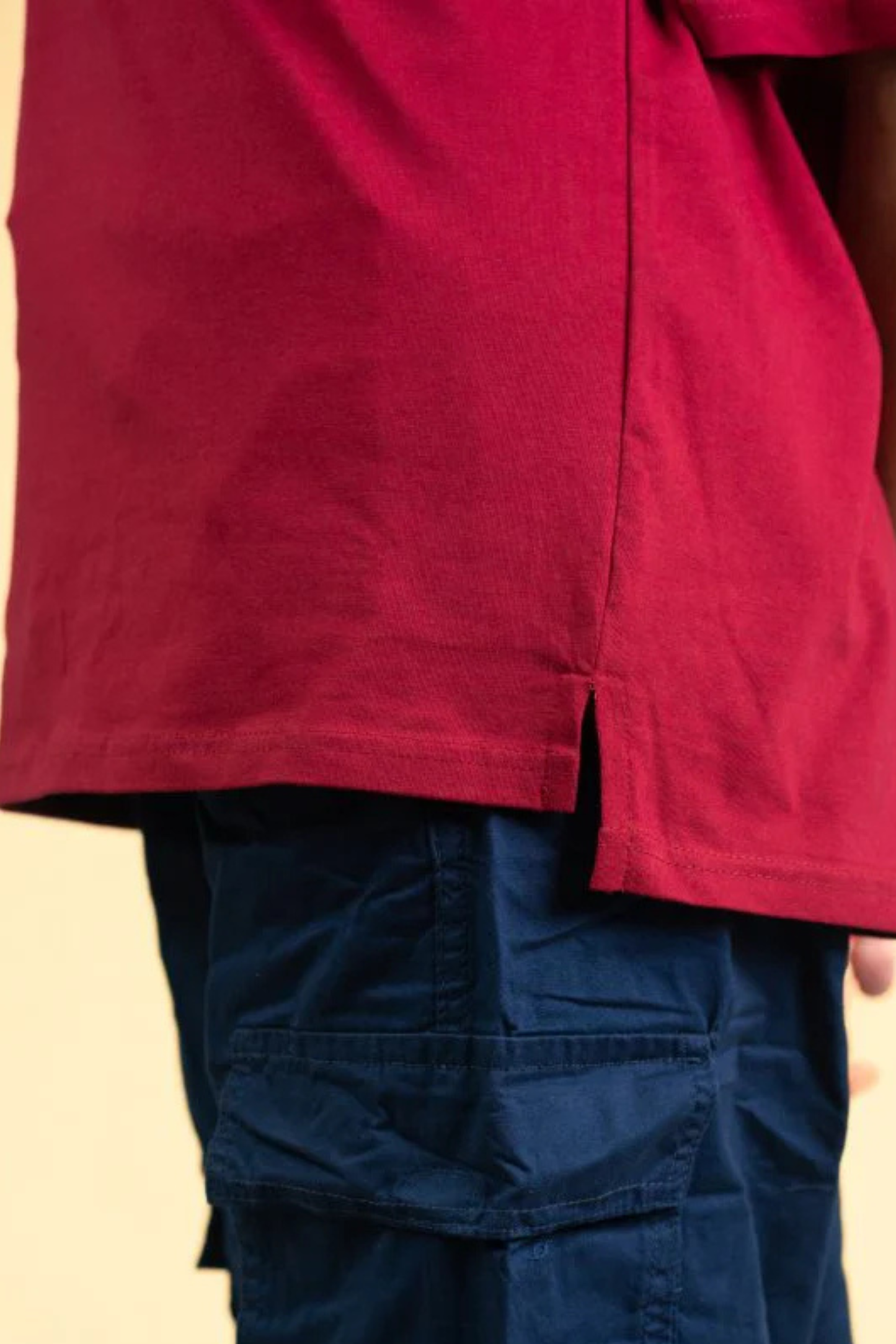 Oversized Drop Shoulder T-Shirt – Maroon