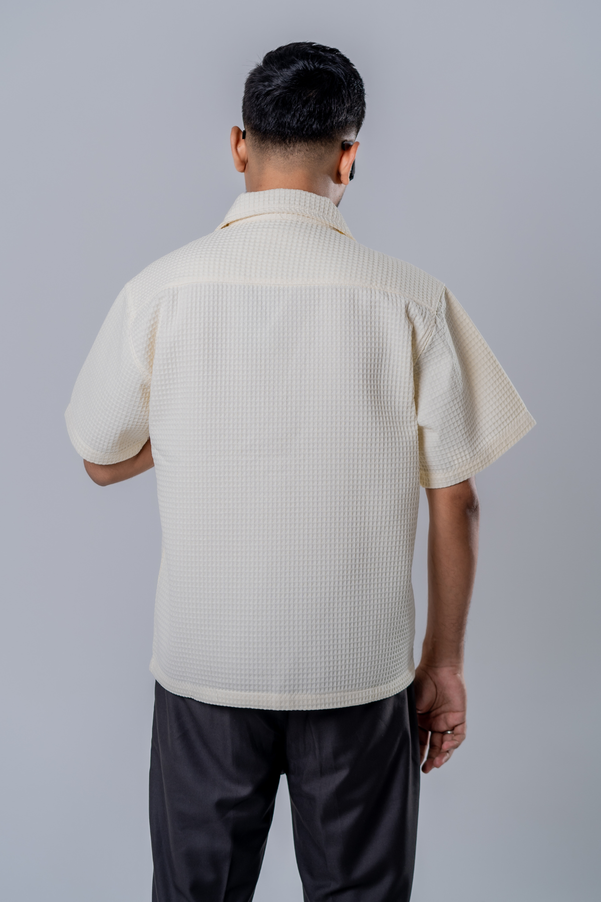 Box Fit Waffle Shirt - Off White