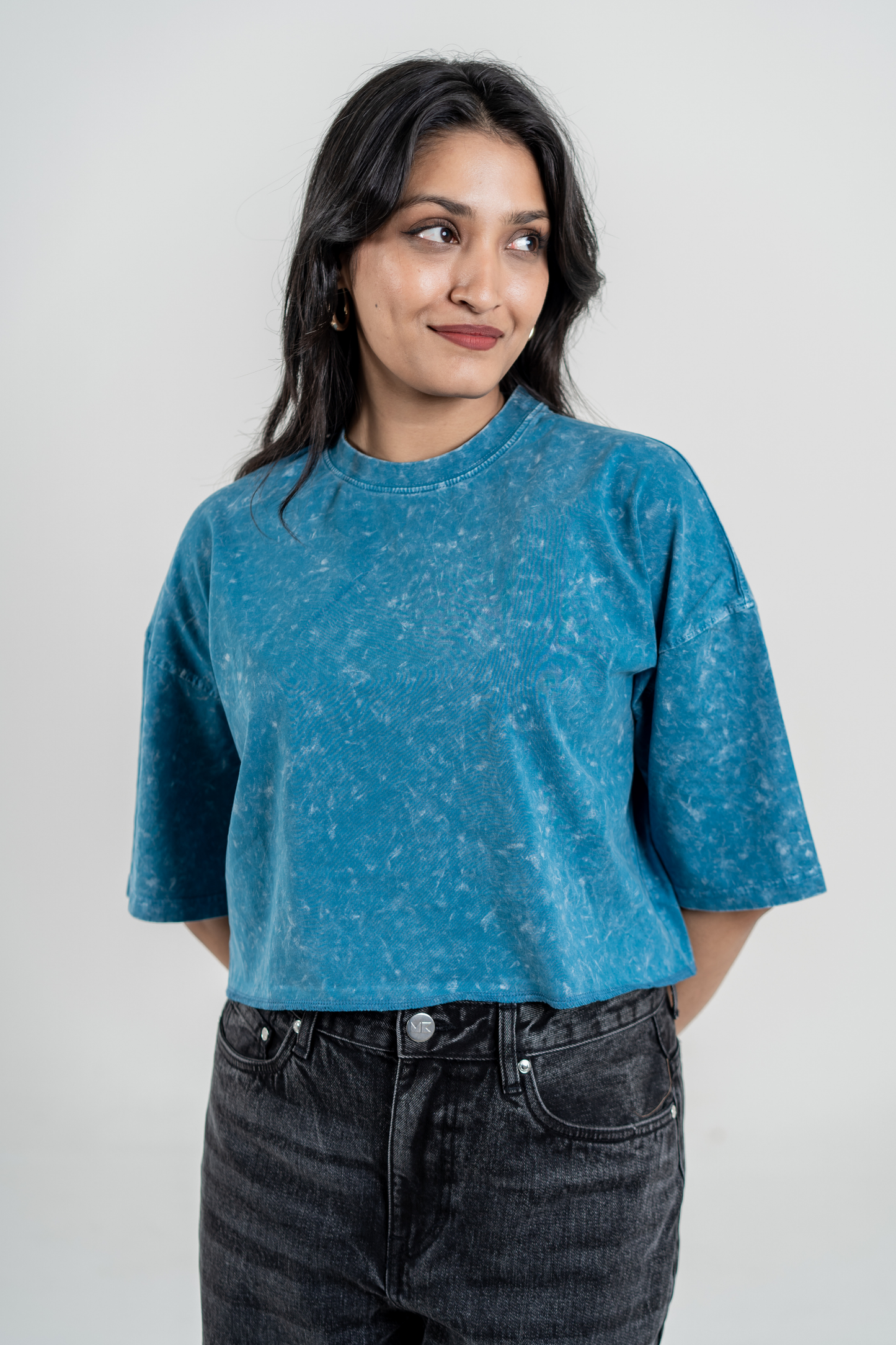 Women’s Short Pour Acid Wash Tee – Ocean Mineral