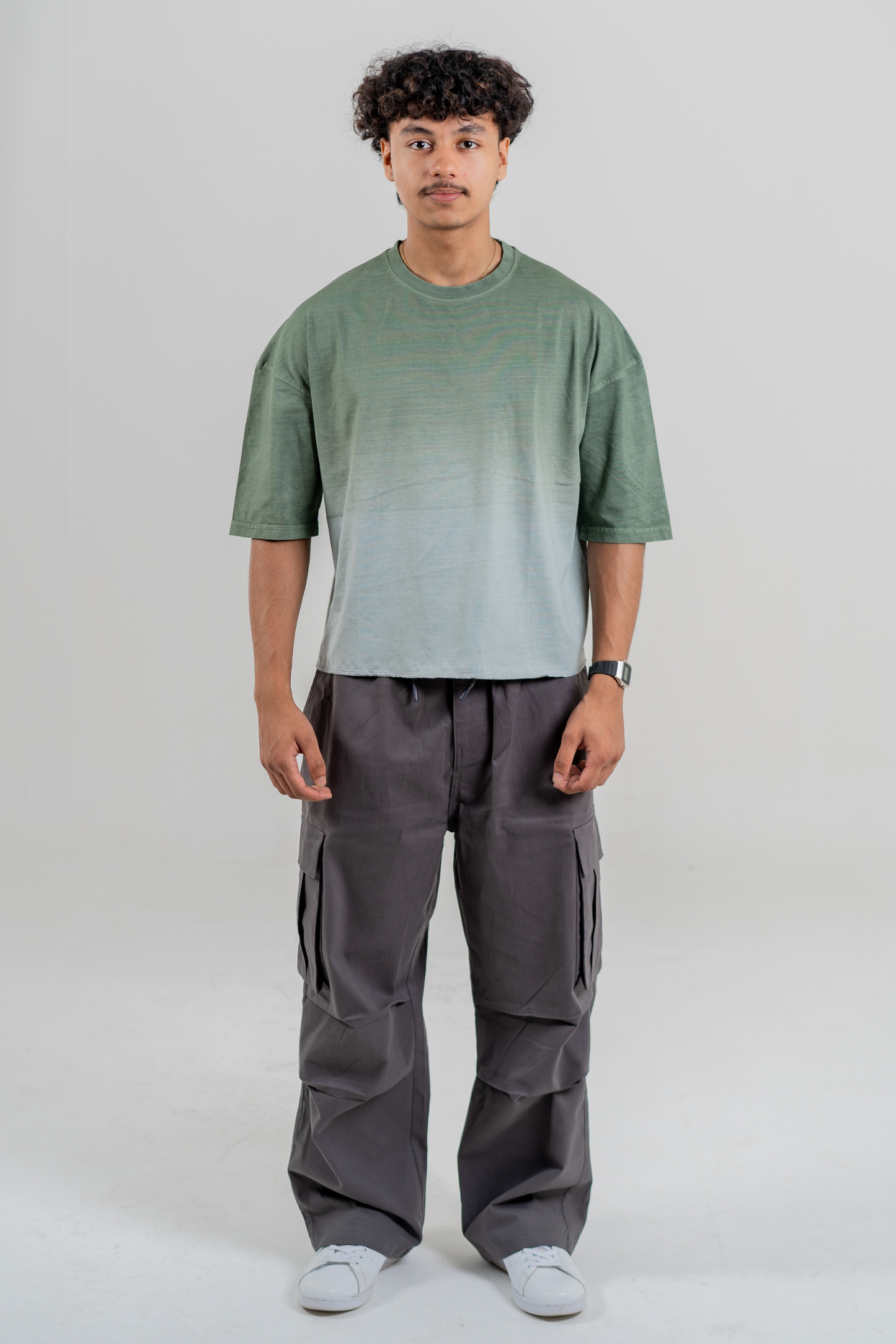 Men’s Full Pour Acid Wash Tee – Matcha Gradient
