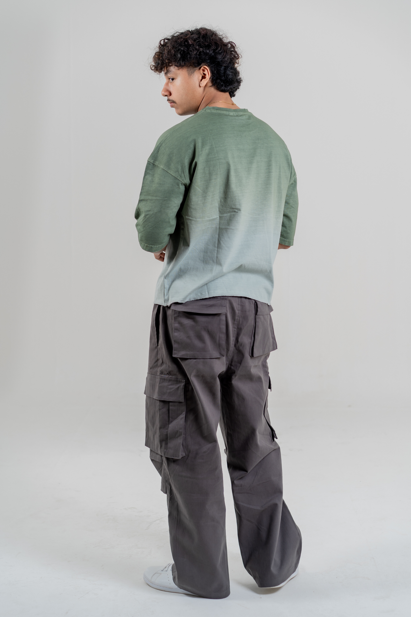 Men’s Full Pour Acid Wash Tee – Matcha Gradient