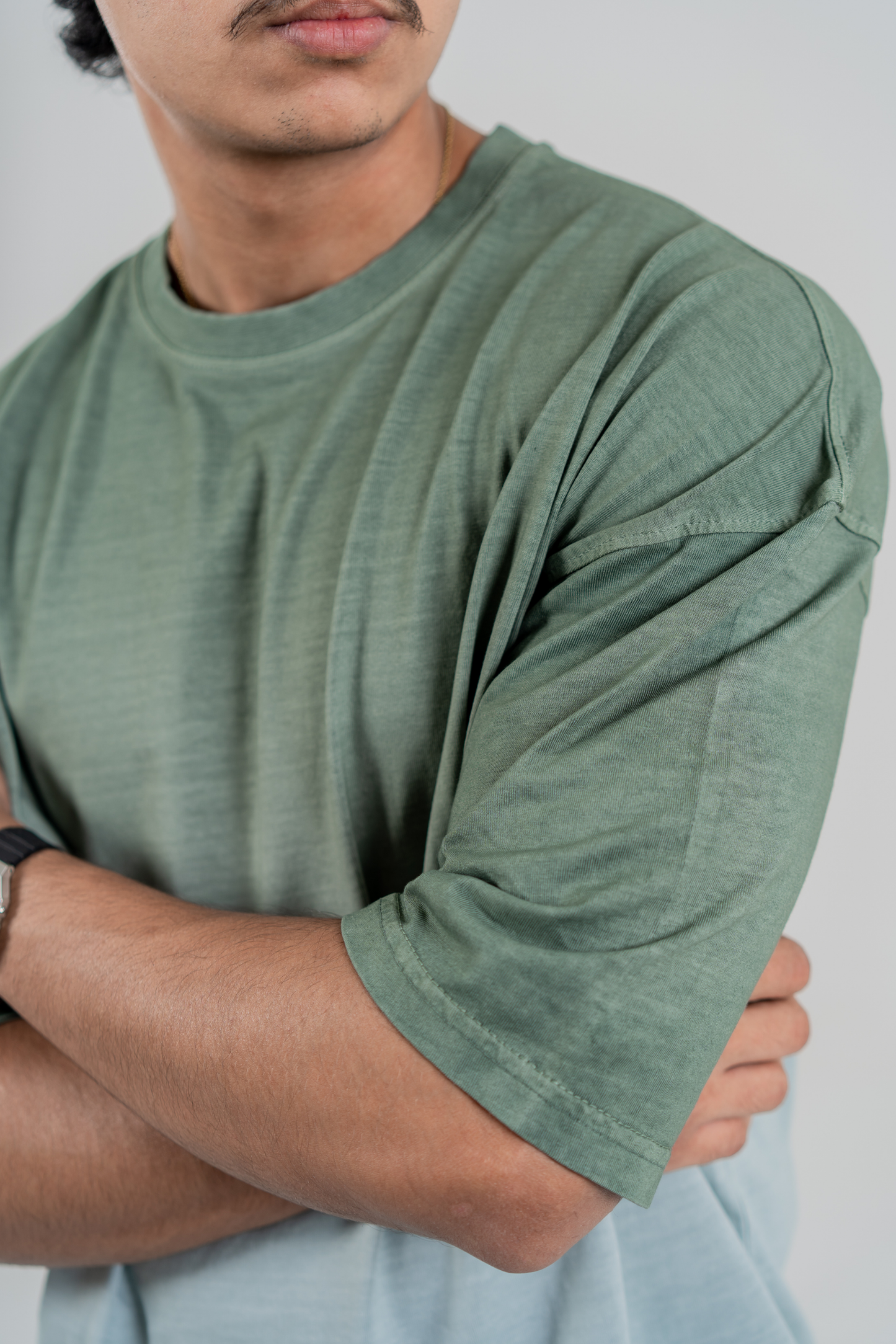 Men’s Full Pour Acid Wash Tee – Matcha Gradient