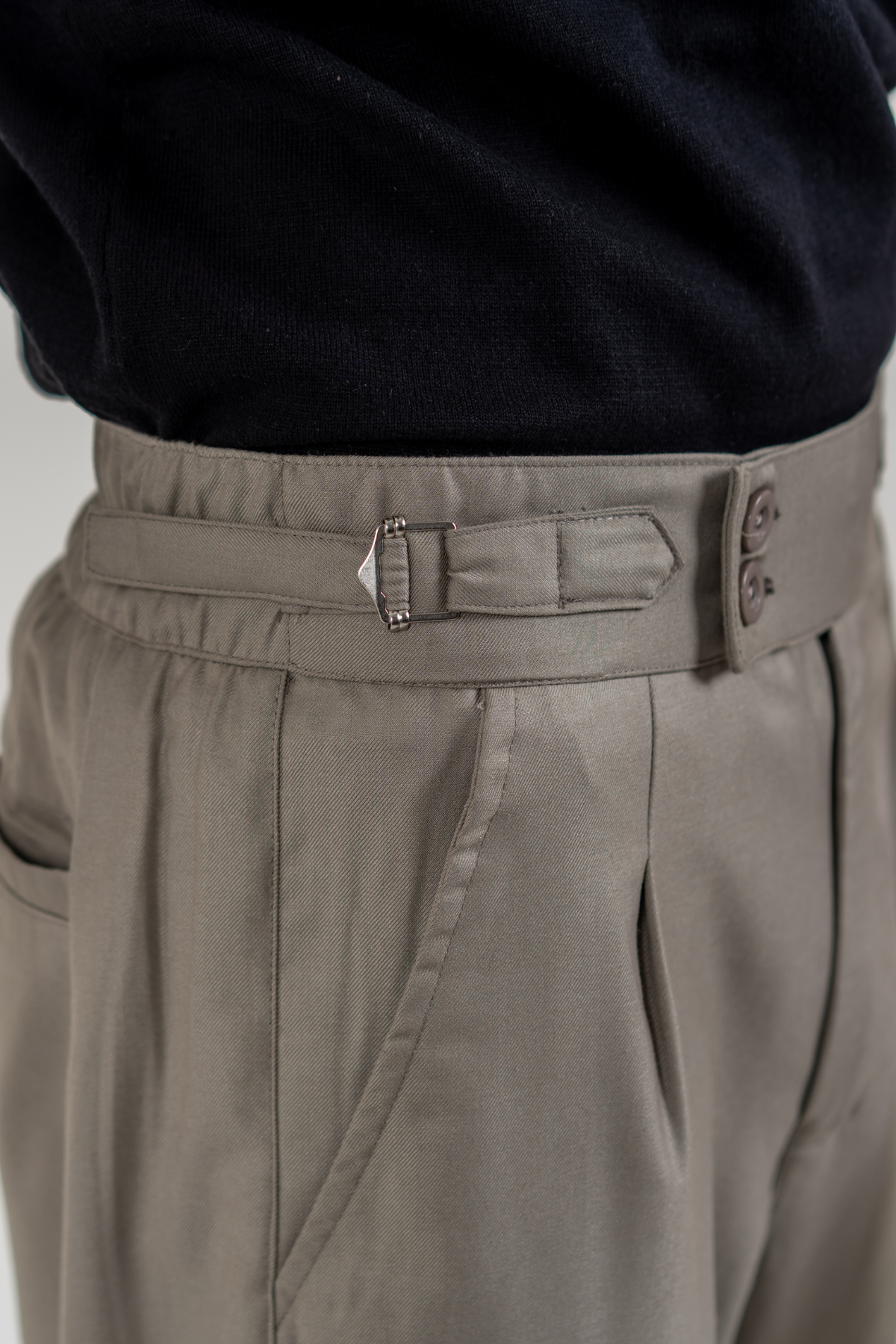 Relaxed fit Bootcut Gurkha Pants - Stone Taupe