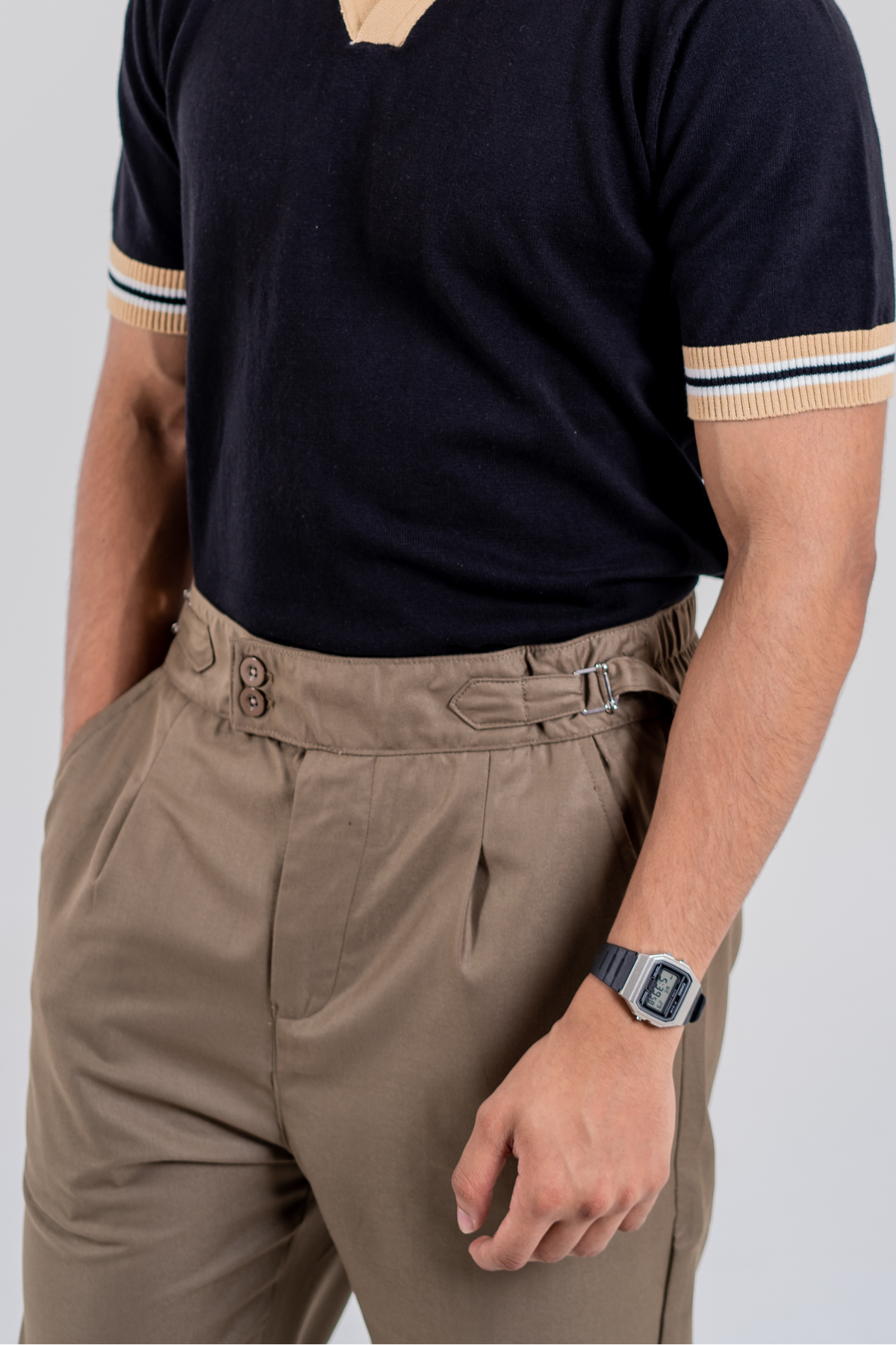 Relaxed Fit Bootcut Gurkha Pants - Walnut Brown
