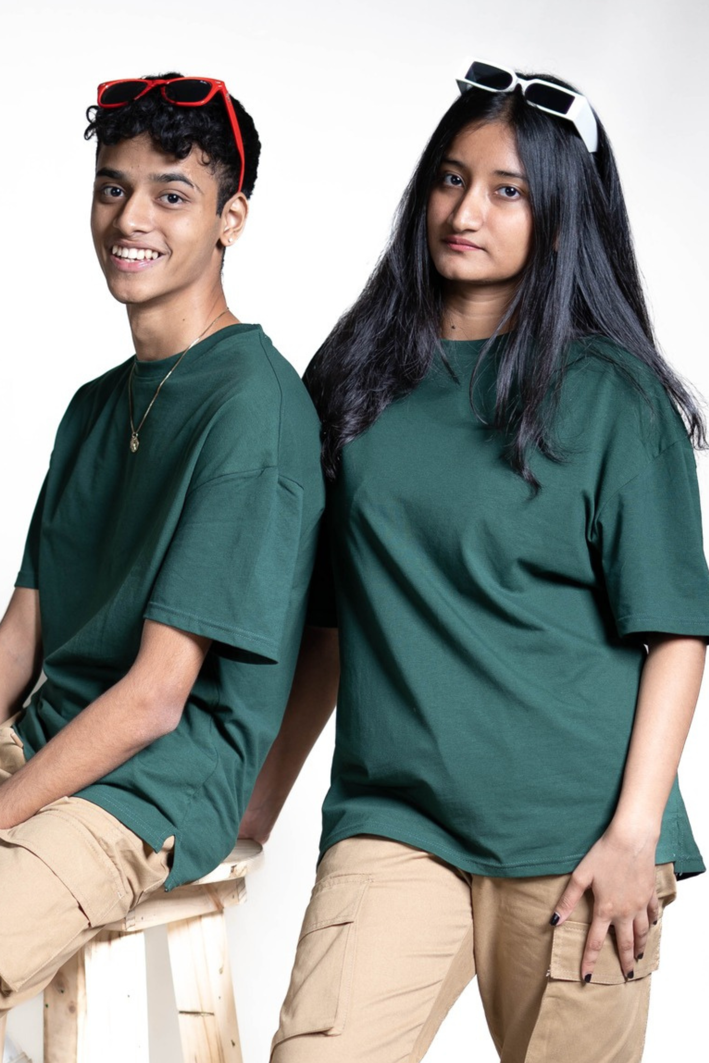 Oversized Drop Shoulder T-Shirt – Dark Green