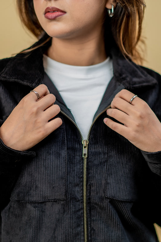 Cord Jacket- Black
