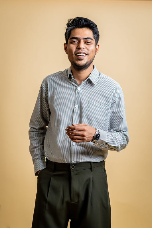 AirLight Button-down Shirts – Grey Striped