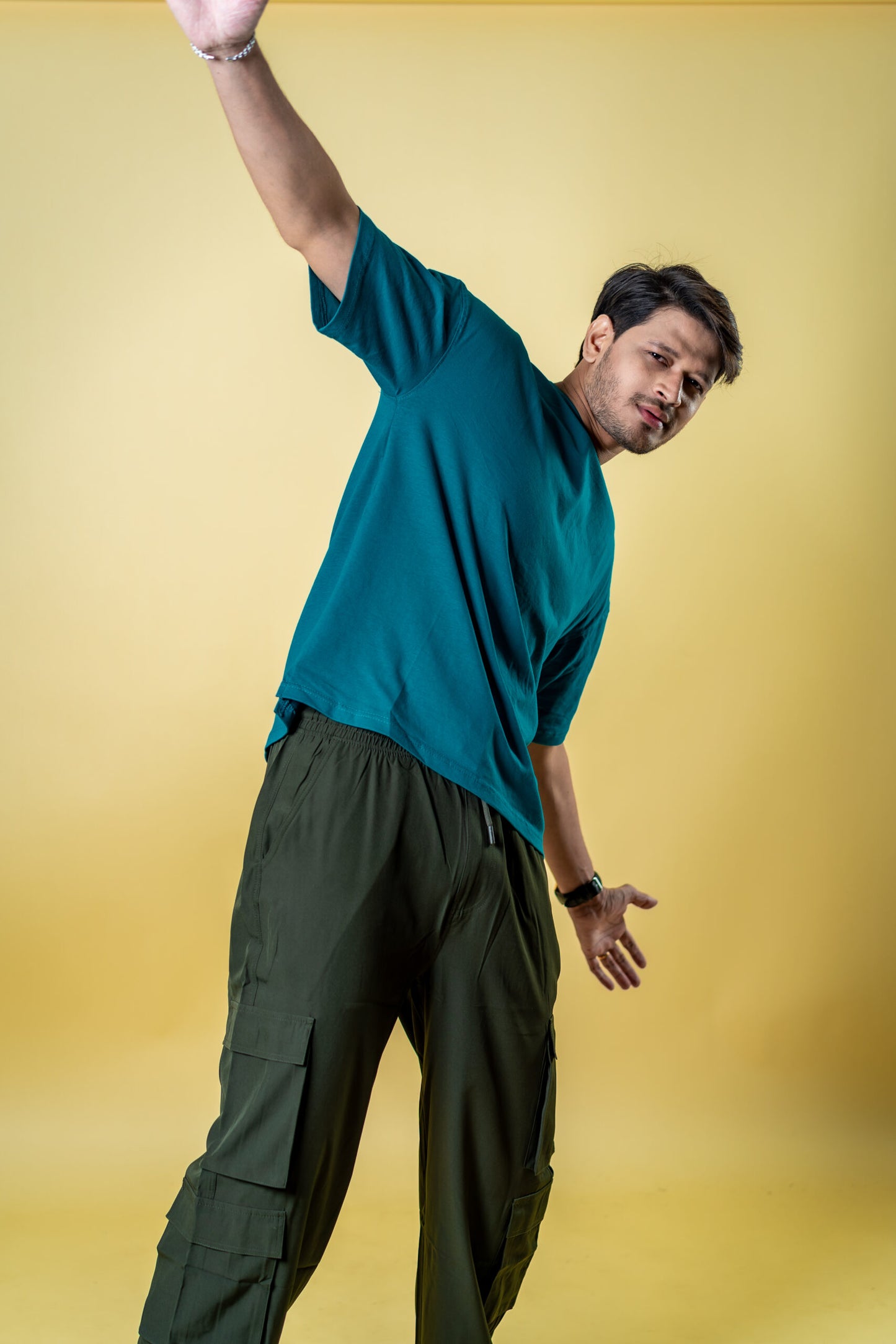 Oversized Drop Shoulder T-Shirt - Teal Green