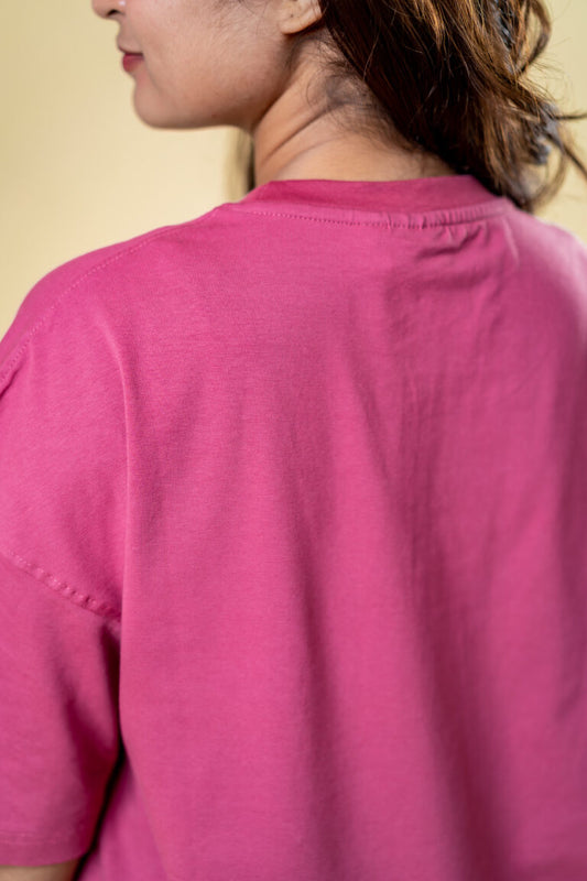Oversized Drop Shoulder T-Shirt – Velvet Rose