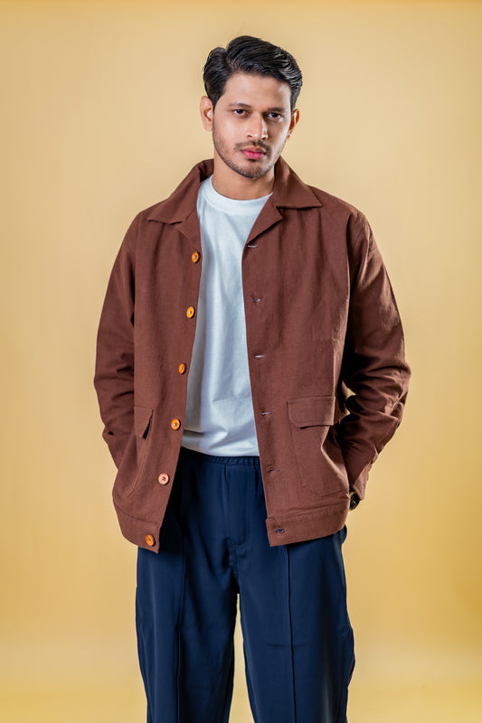 Mad Urban Shacket – Coffee Brown Jackets.