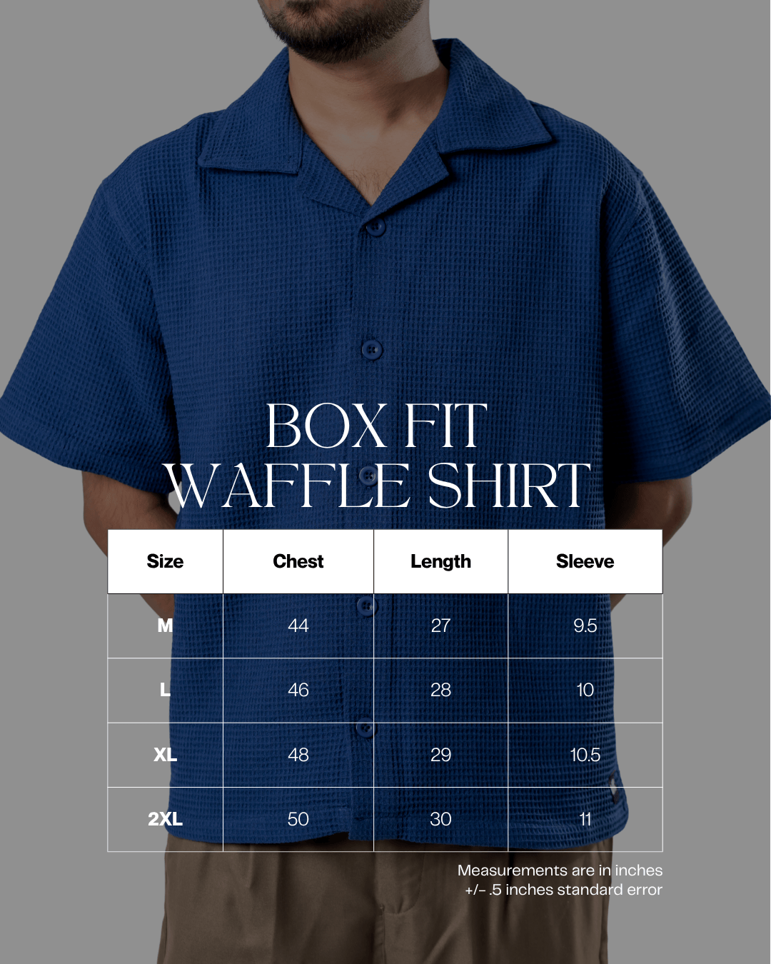 Mad Koffee Box Fit Waffle Shirt - Navy Blue
