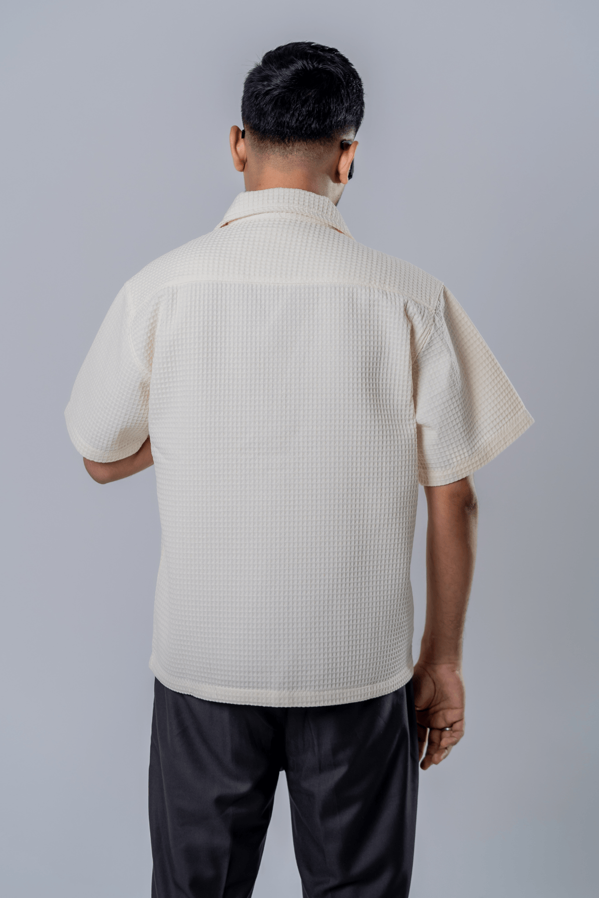 Mad Koffee Box Fit Waffle Shirt - Off White