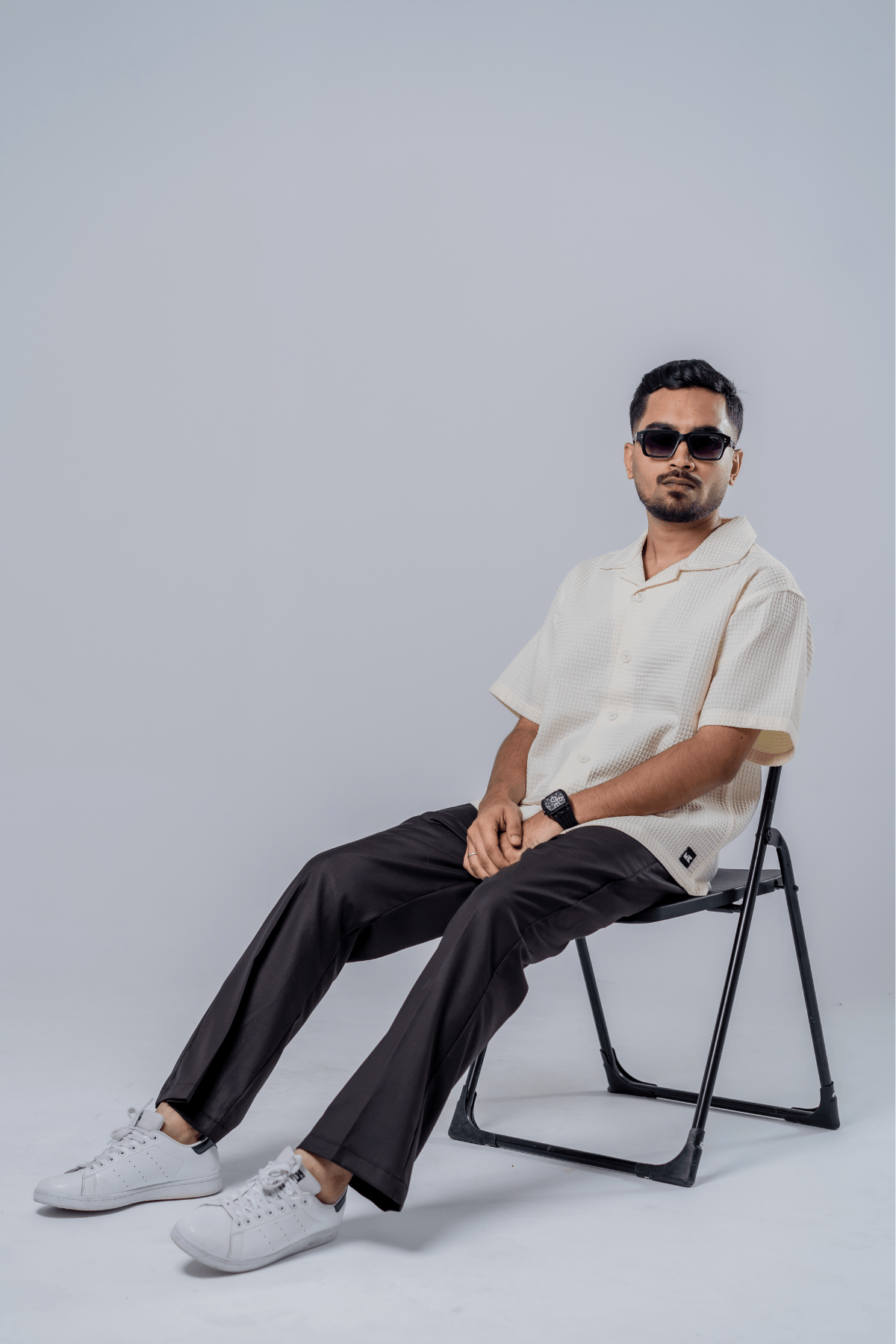 Mad Koffee Box Fit Waffle Shirt - Off White