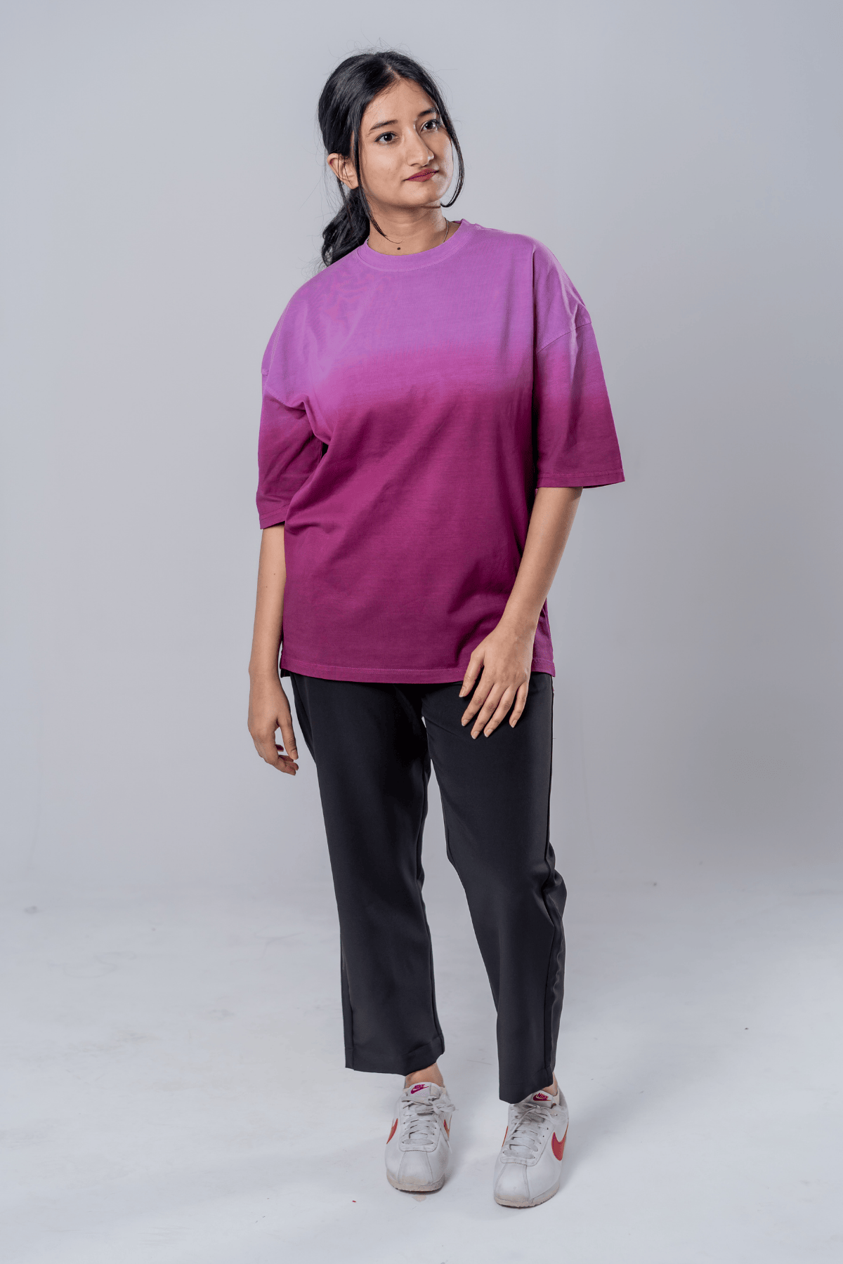 Mad Koffee Dip-Dye Oversized Tee - Berry Brew Gradient