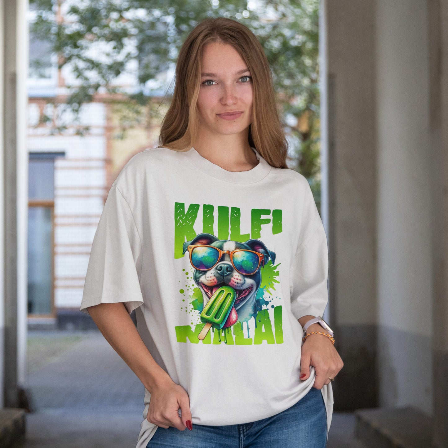 Mad Koffee Dog Summer Vibes (Kulfi Malai) - Oversized Drop Shoulder T-shirt