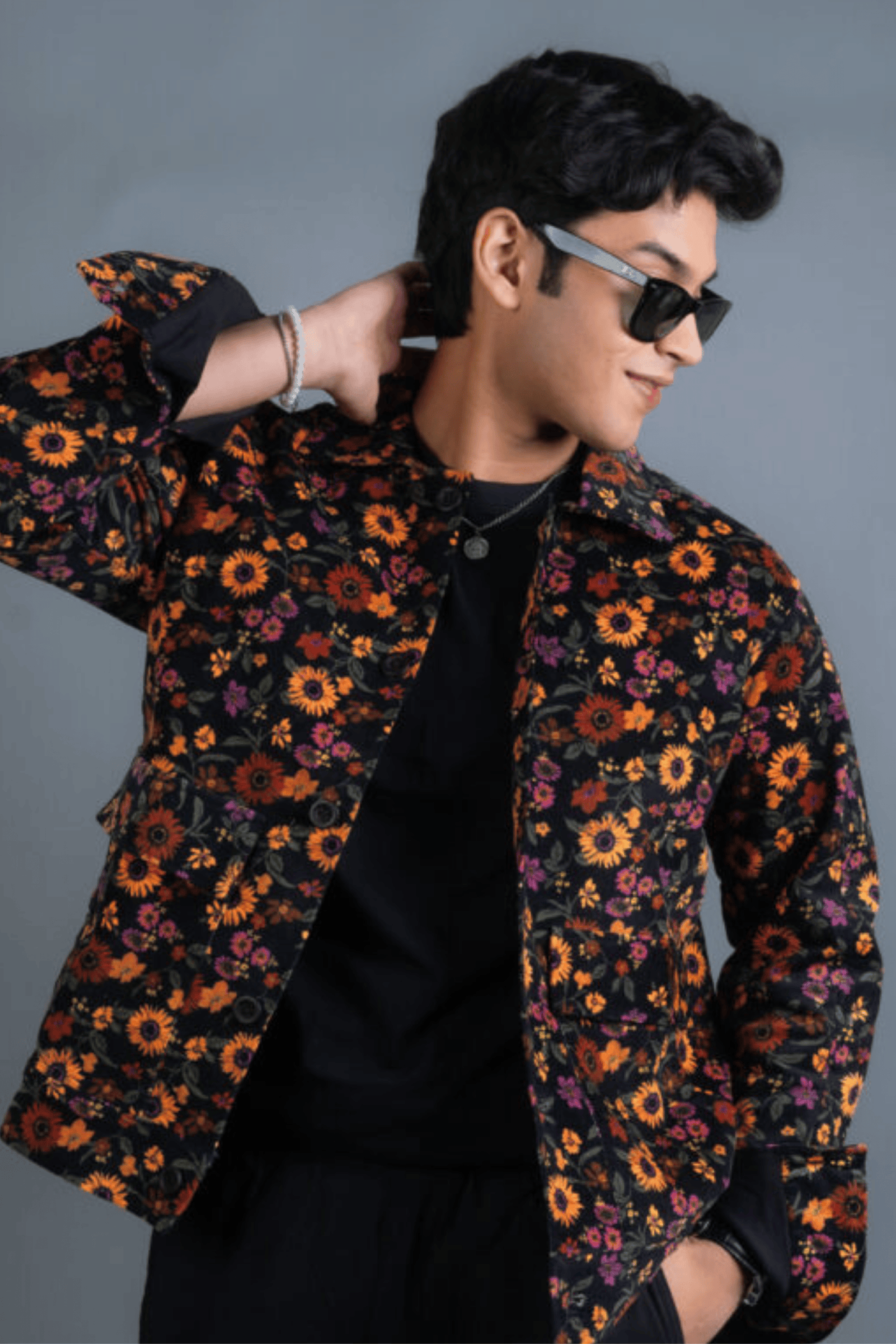 Mad Koffee Floral Cord Jacket Floral Jacket with Pockets