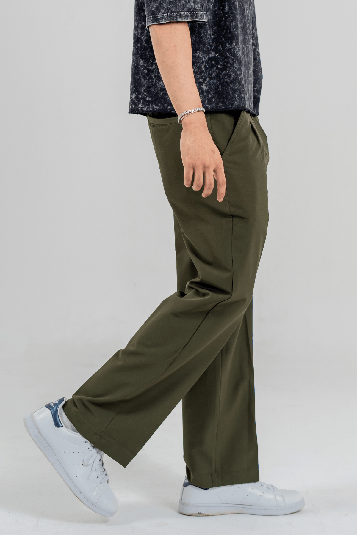 Mad Koffee Korean Pants - Olive Green