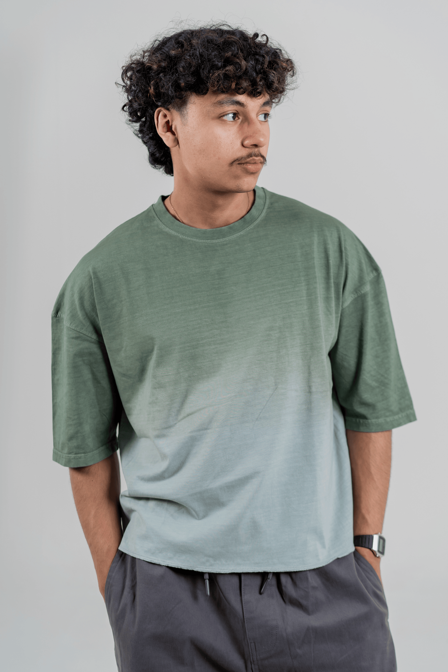 Mad Koffee Men’s Full Pour Acid Wash Tee – Matcha Gradient