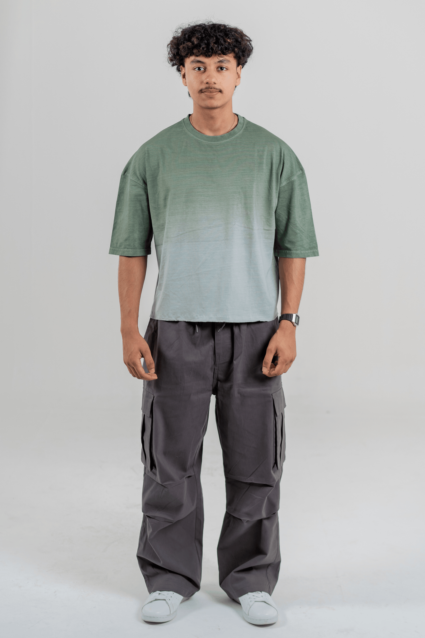 Mad Koffee Men’s Full Pour Acid Wash Tee – Matcha Gradient
