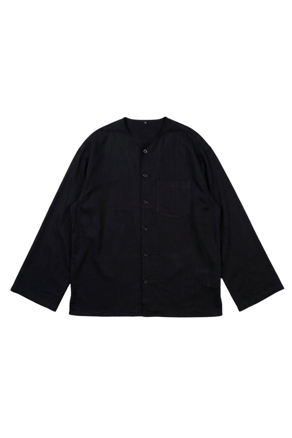 Mad Koffee Oversized Collarless Shirt with Flared sleeves - Black