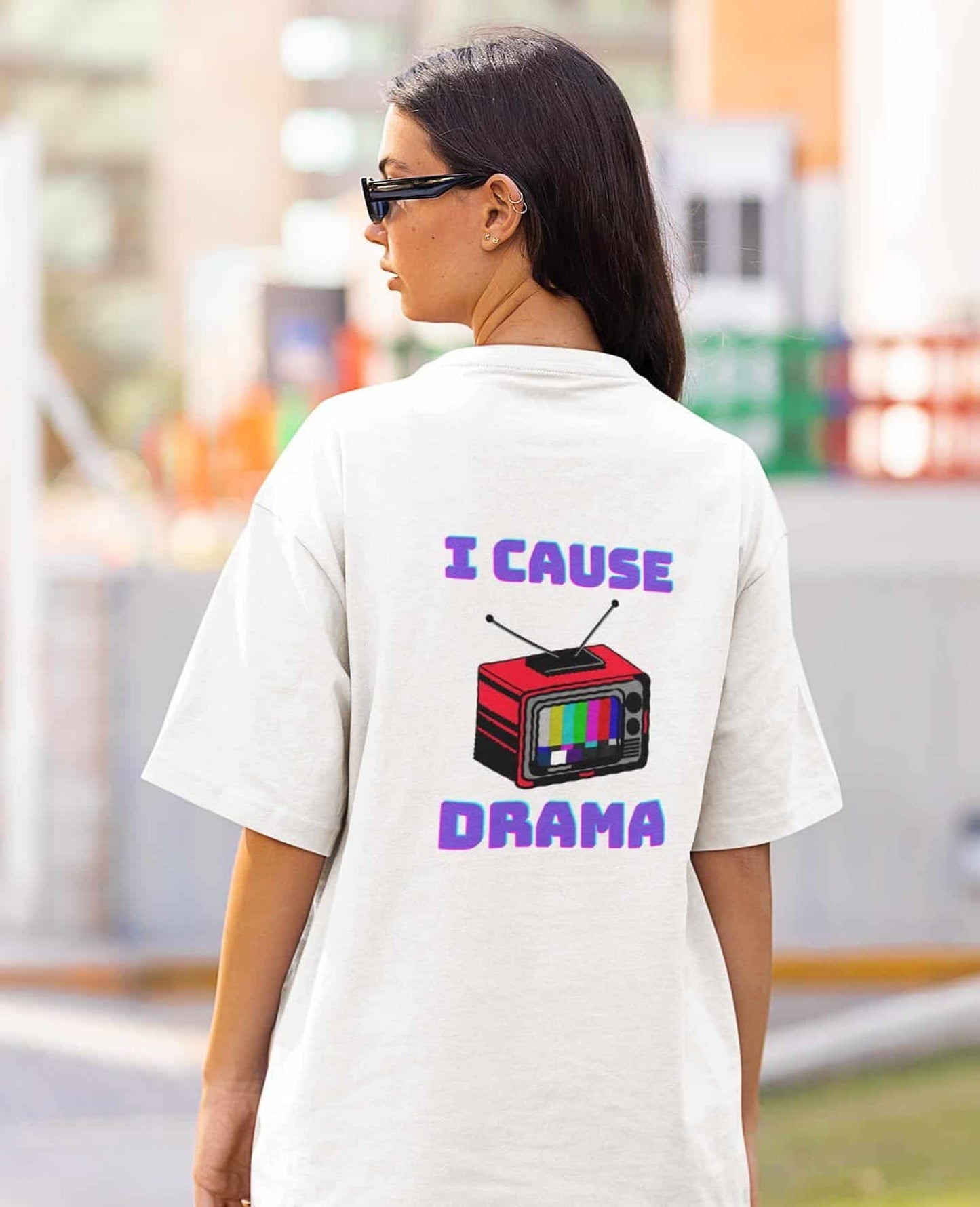 Mad Koffee Oversized T-shirts I Cause Drama - Oversized Drop Shoulder T-shirt