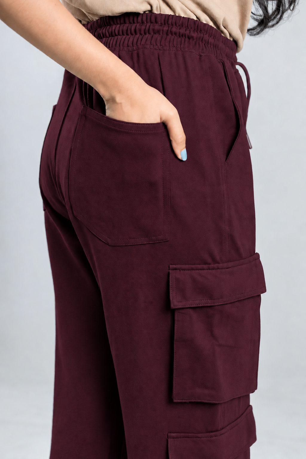 Mad Koffee Pants 4 Way Stretch 8 Pocket Baggies – Deep Maroon
