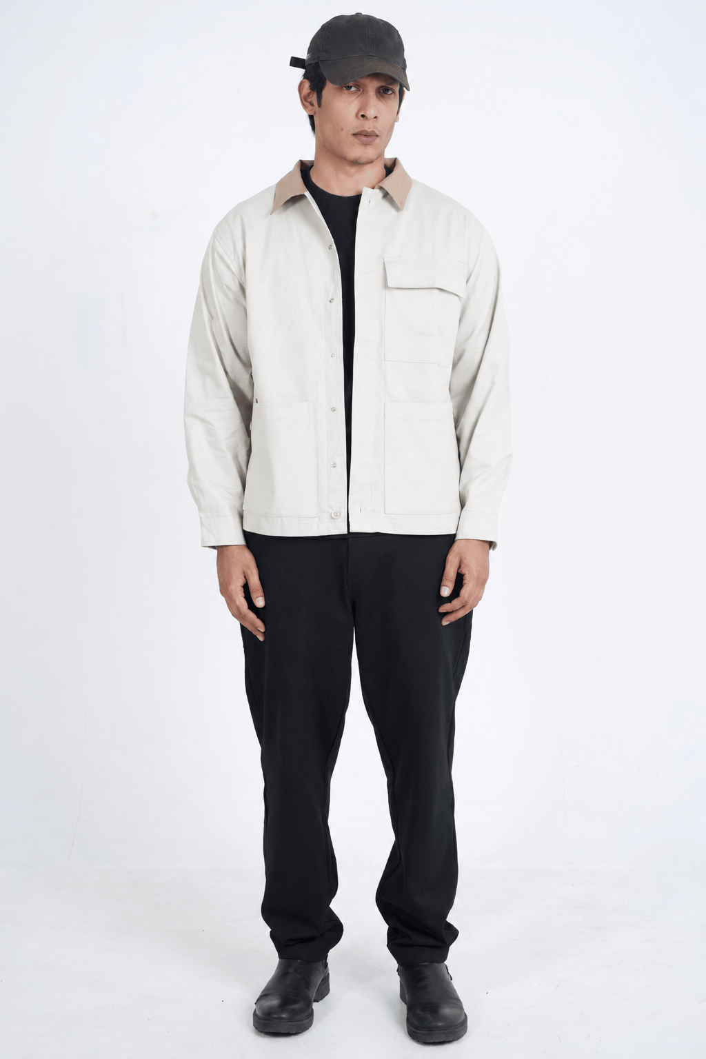 Mad Koffee Shirts Contrast Overshirt - Ivory White