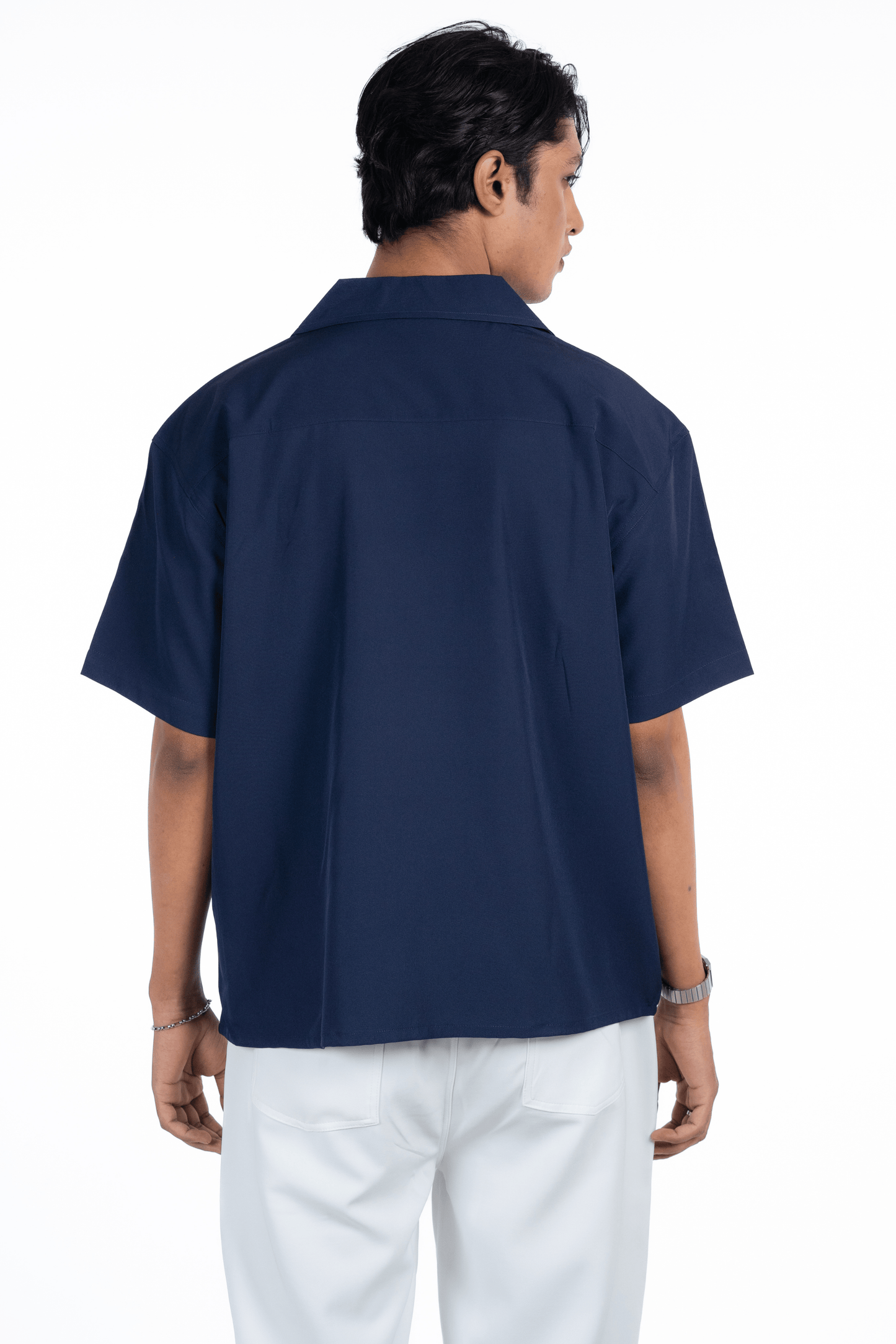Mad Koffee Shirts Embroidery Cuban Shirts — Midnight Navy