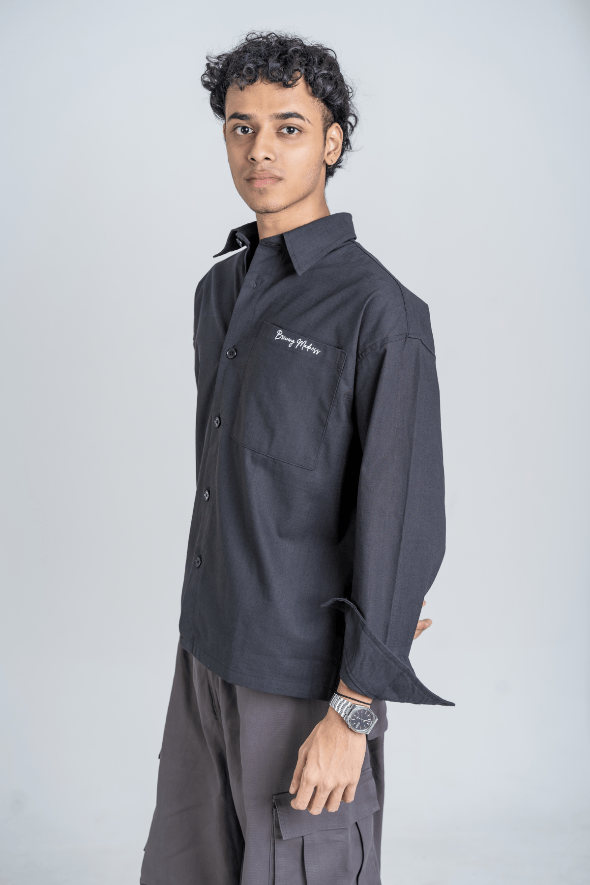 Mad Koffee Shirts Remi Cotton Boxy-Fit Shirt – Black