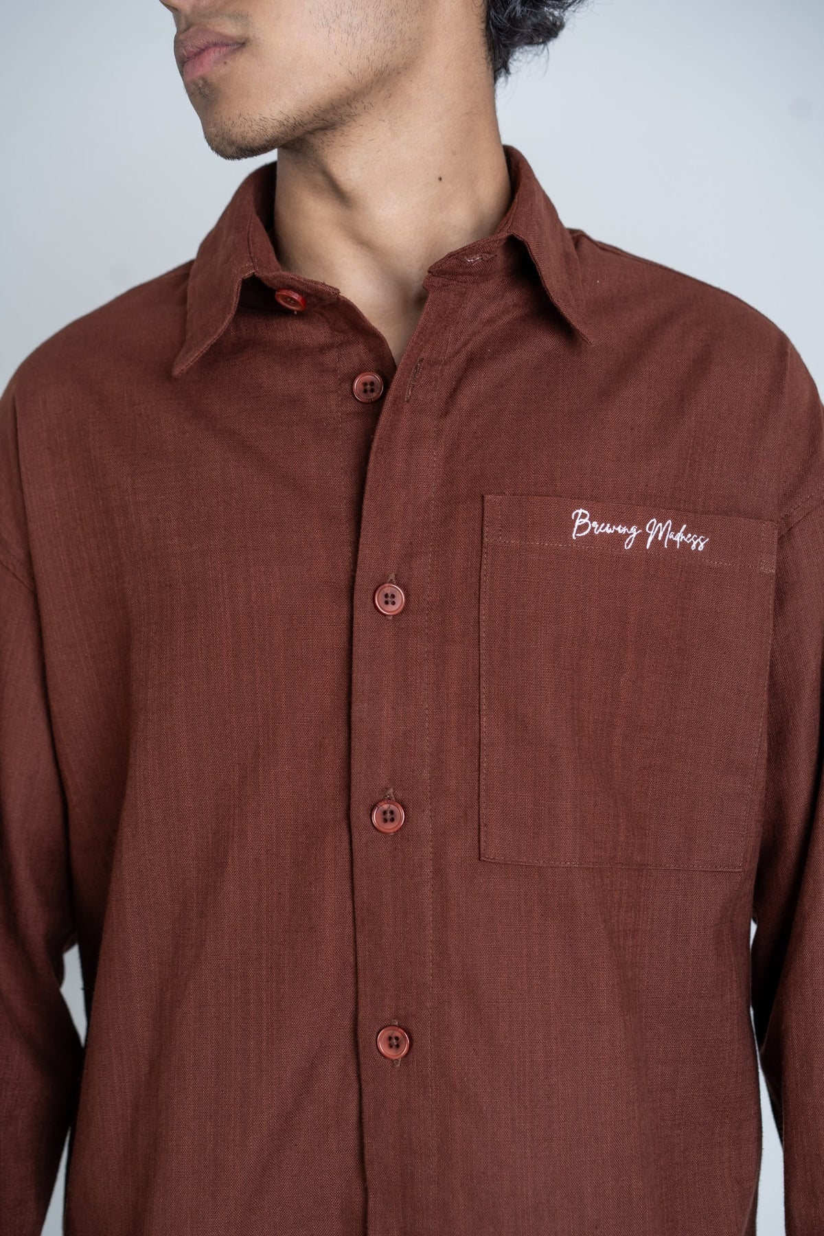 Mad Koffee Shirts Remi Cotton Boxy-Fit Shirt – Chocolate Brown