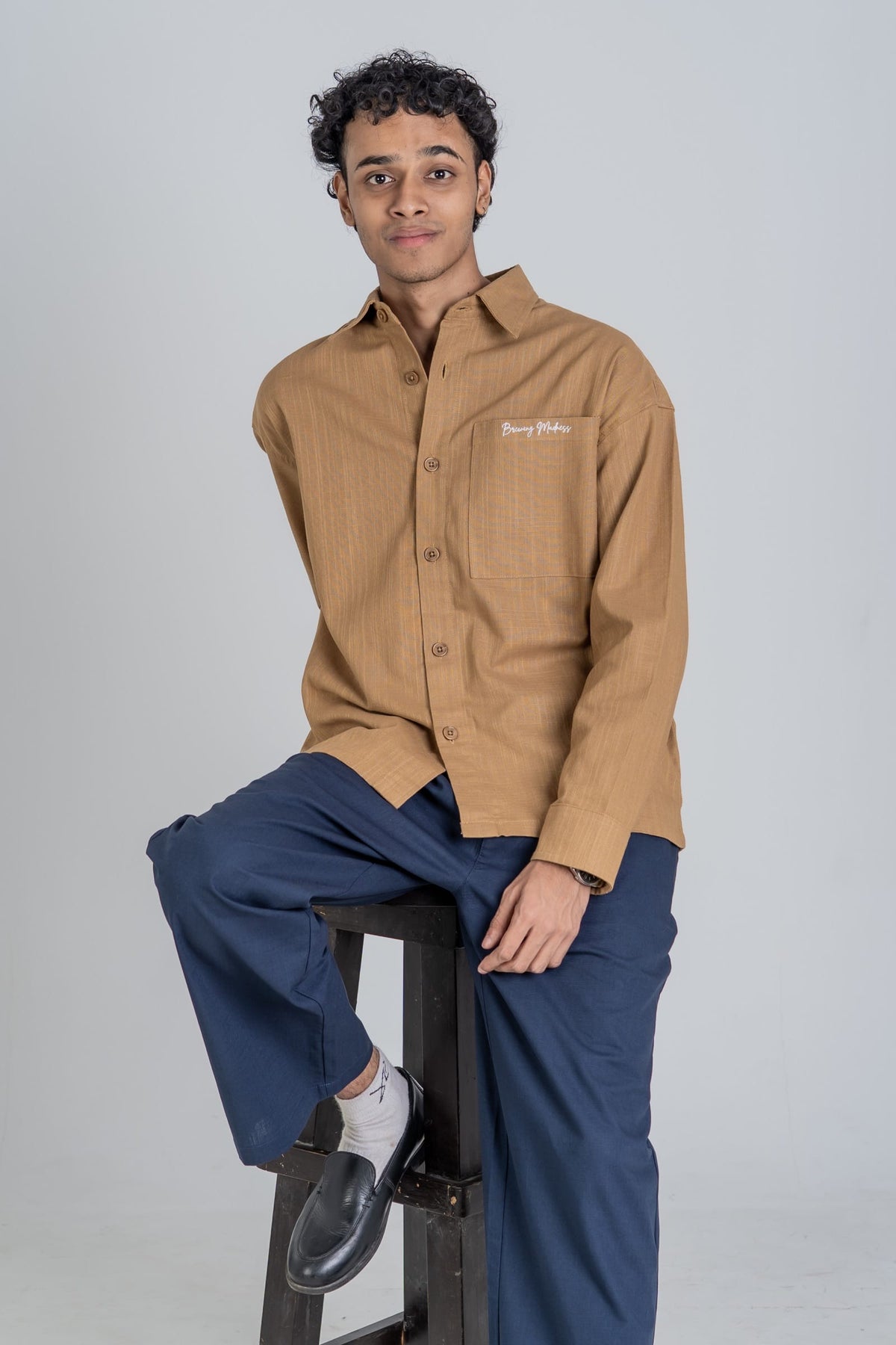 Mad Koffee Shirts Remi Cotton Boxy-Fit Shirt – Mocha
