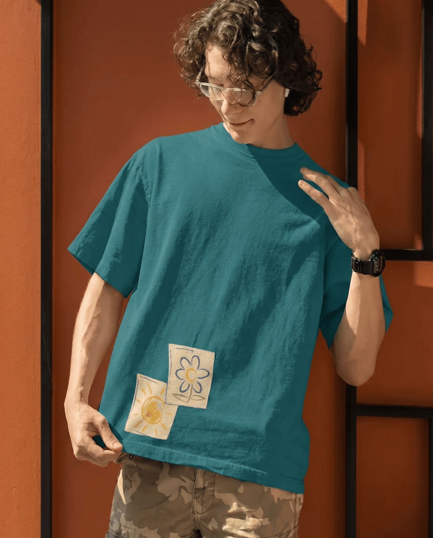 Mad Koffee T-Shirts Daisy & Sun Oversized Drop Shoulder T-Shirt