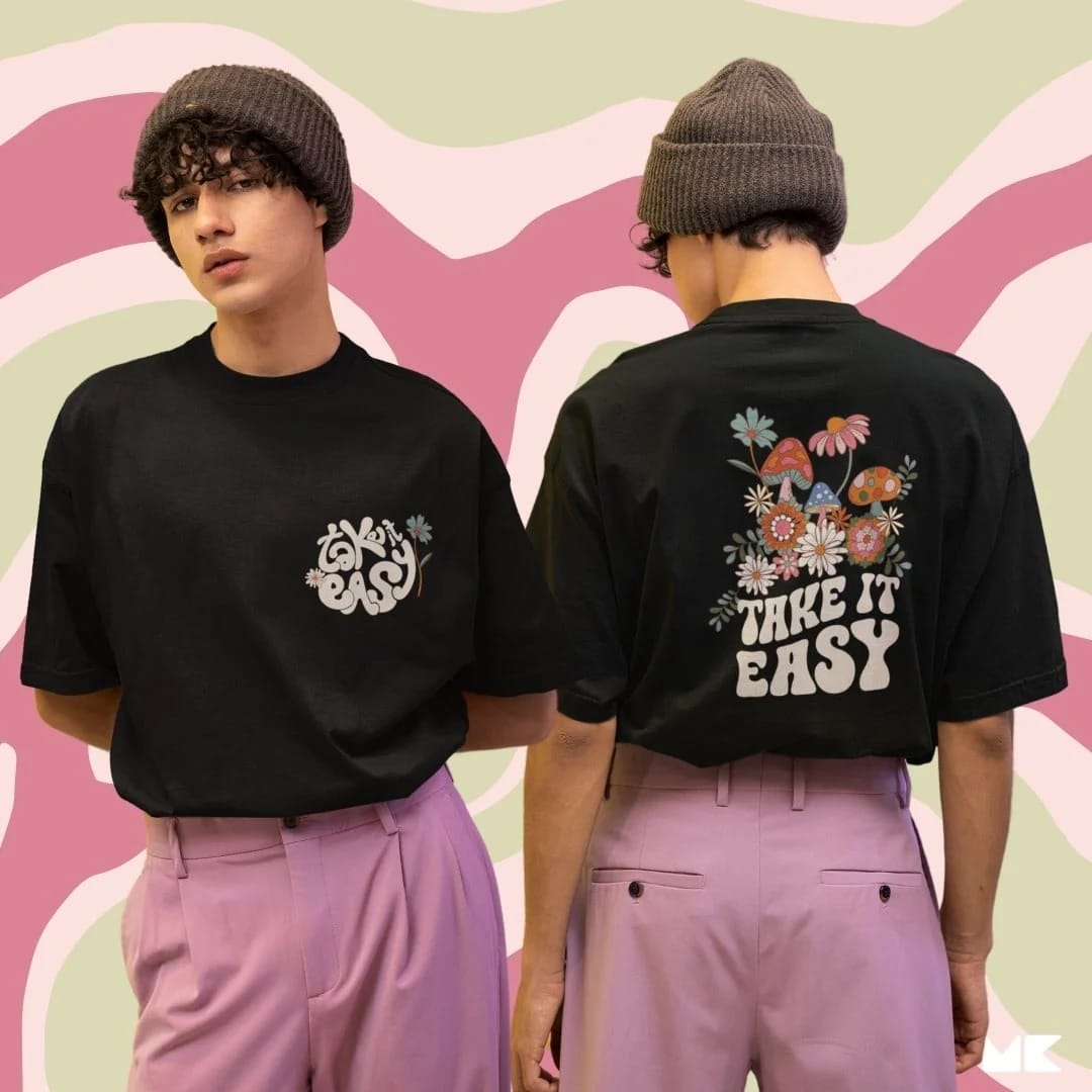Mad Koffee Black / 2XL Take It Easy- Oversized Drop Shoulder T-shirt