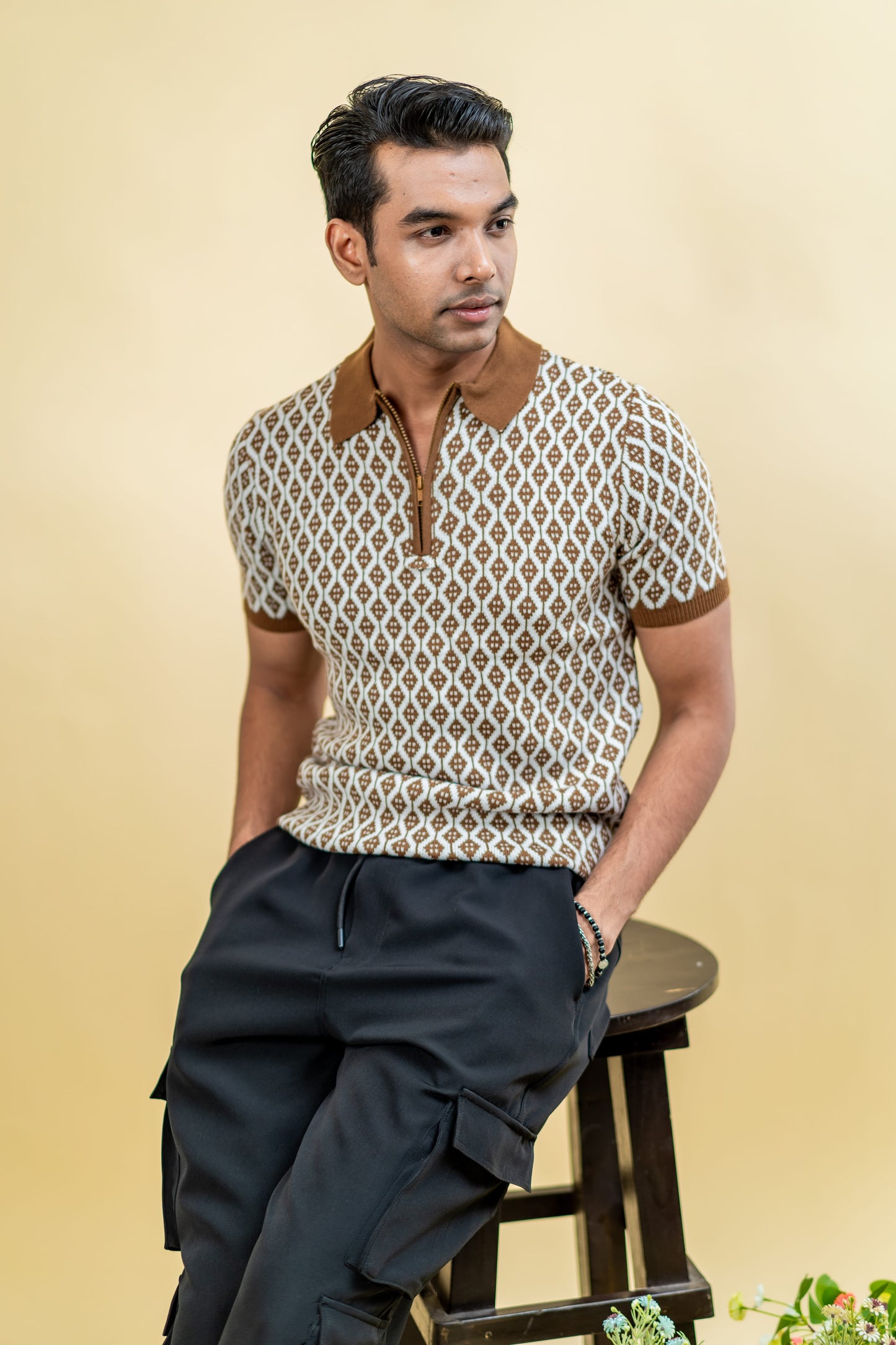 Mad Koffee Vintage Knit Zip Polo Sweater