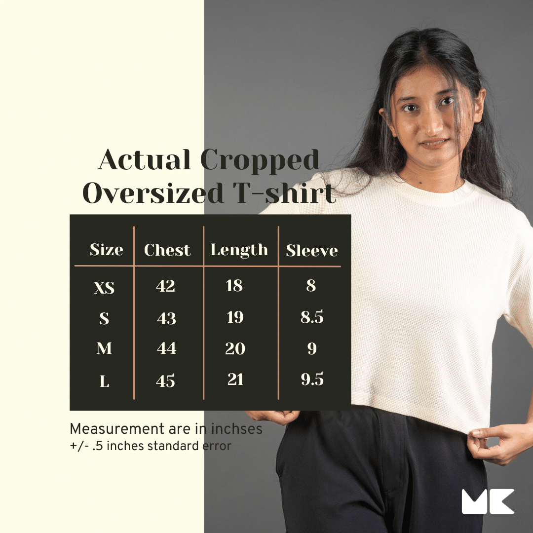 Mad Koffee Women Actual Cropped Oversized T-shirt- OFF WHITE